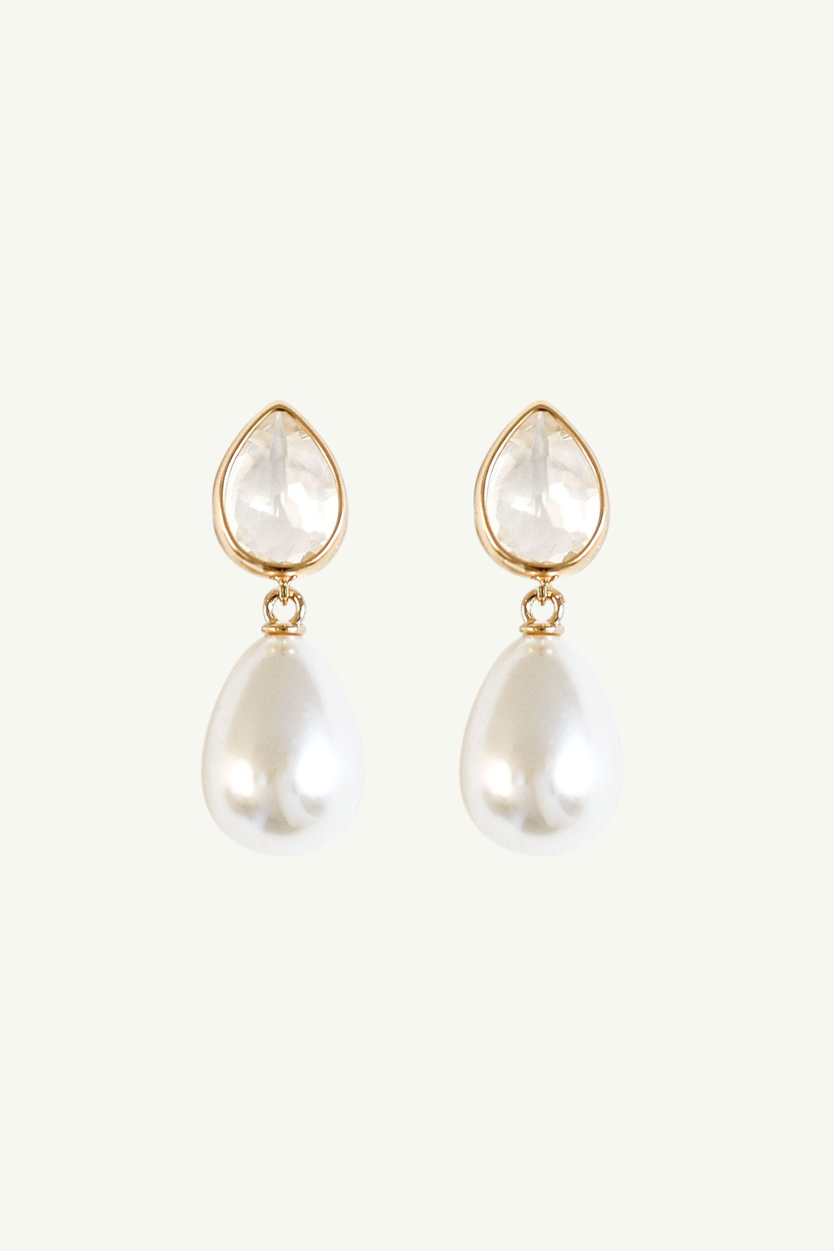 Teardrop Crystal Pearl Drop Earrings - Sale