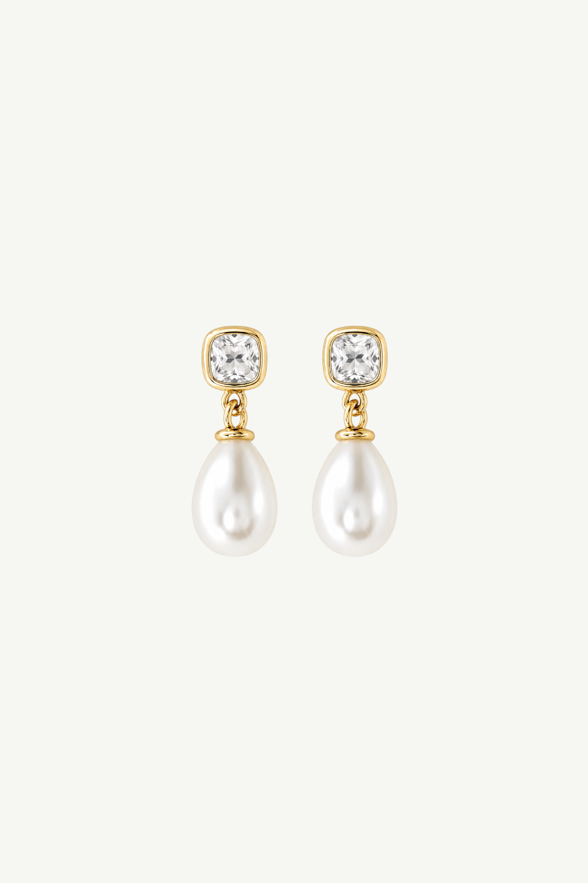 Micro Bezel Pearl Drop Earrings - Sale