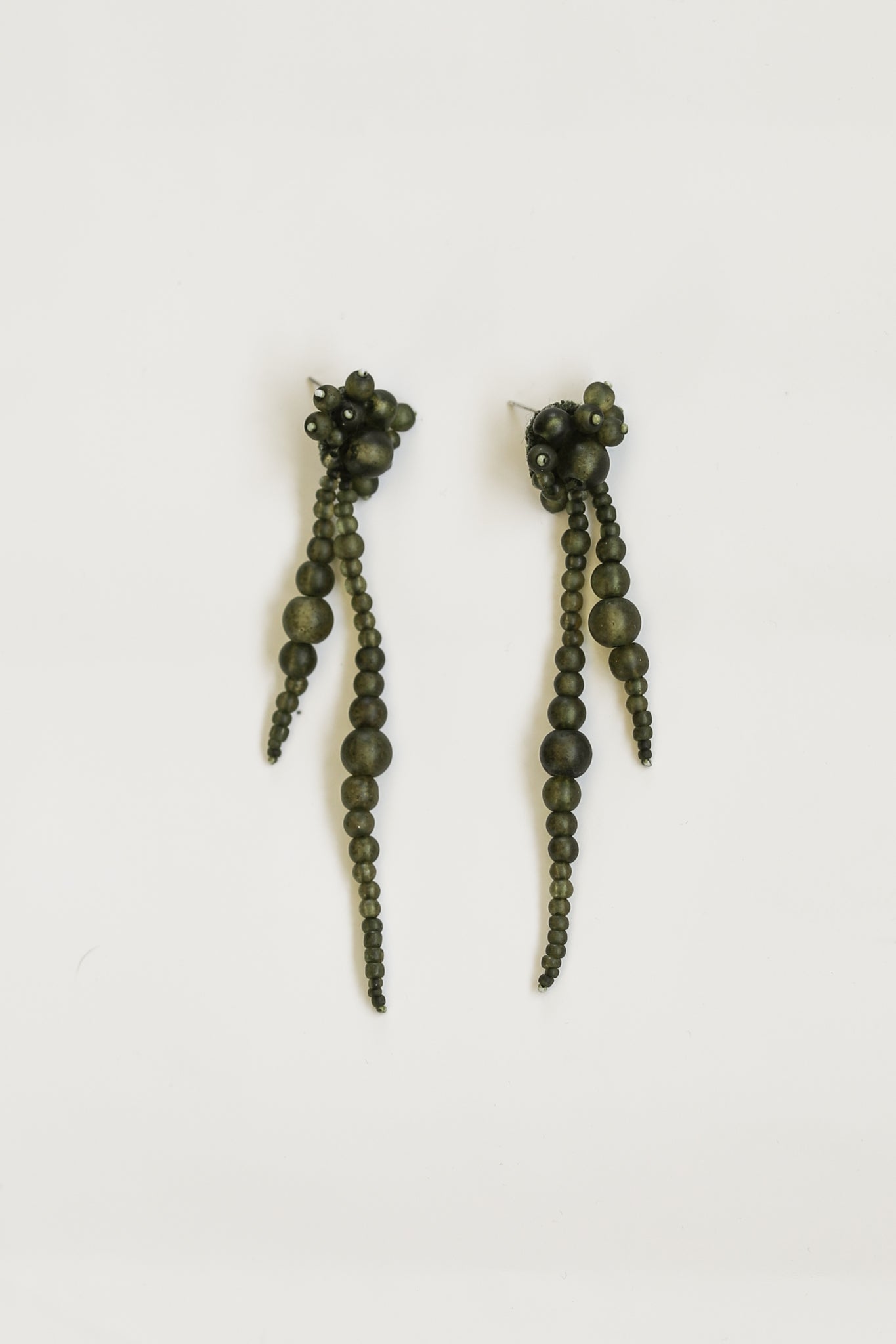 Matte Beaded Drew Strands - Olive