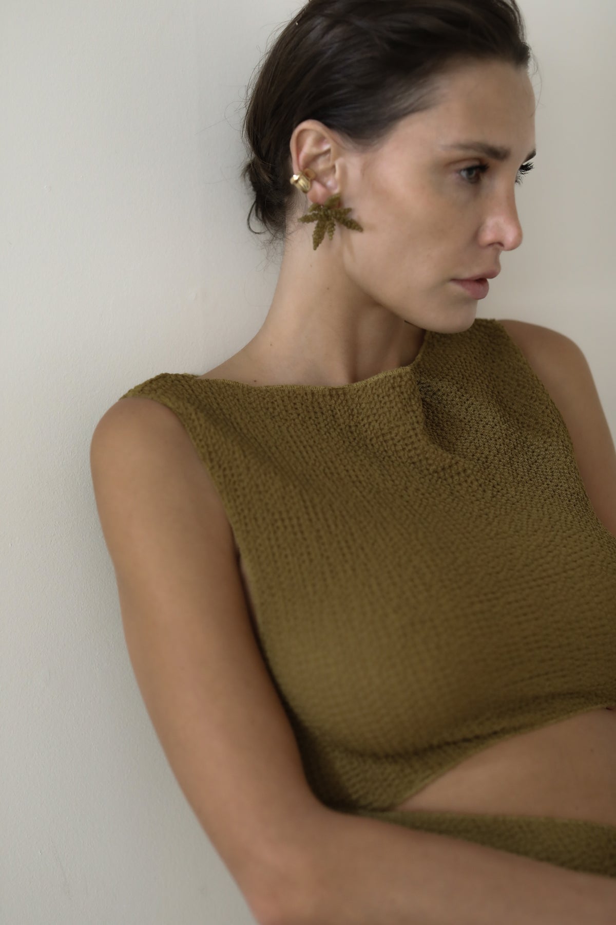 Hayden Stud Earrings in Olive | Fashion Stud Earrings | A.B. ELLIE