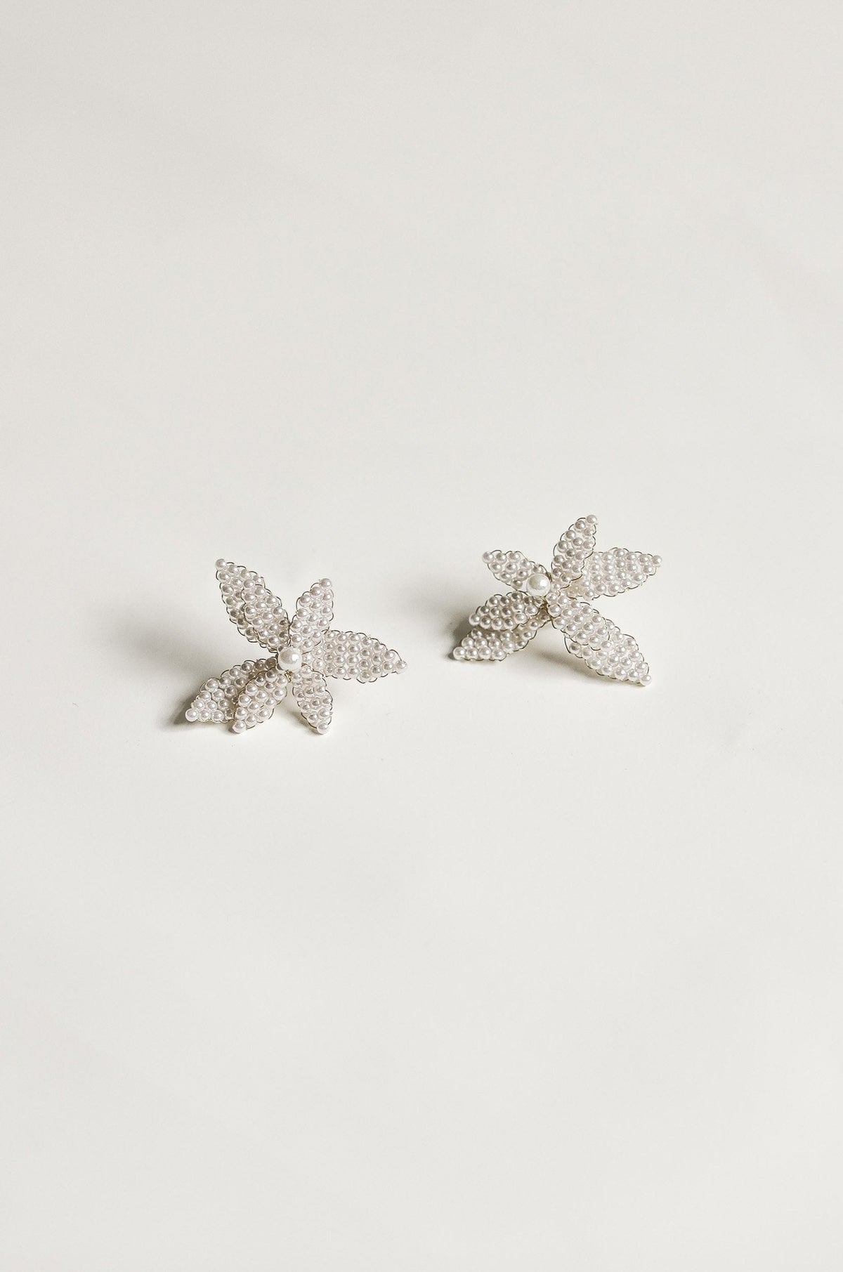 Hayden Pearl Floral Stud Earrings | Bridal Floral Earrings | A.B. 