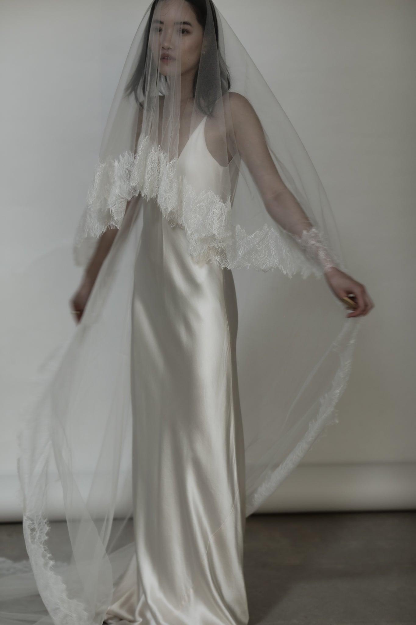 chinese dress ladies Bring Your Own Lace Custom Lace Applique Cathedral Veil White / Cathedral 108 Inches main image 0