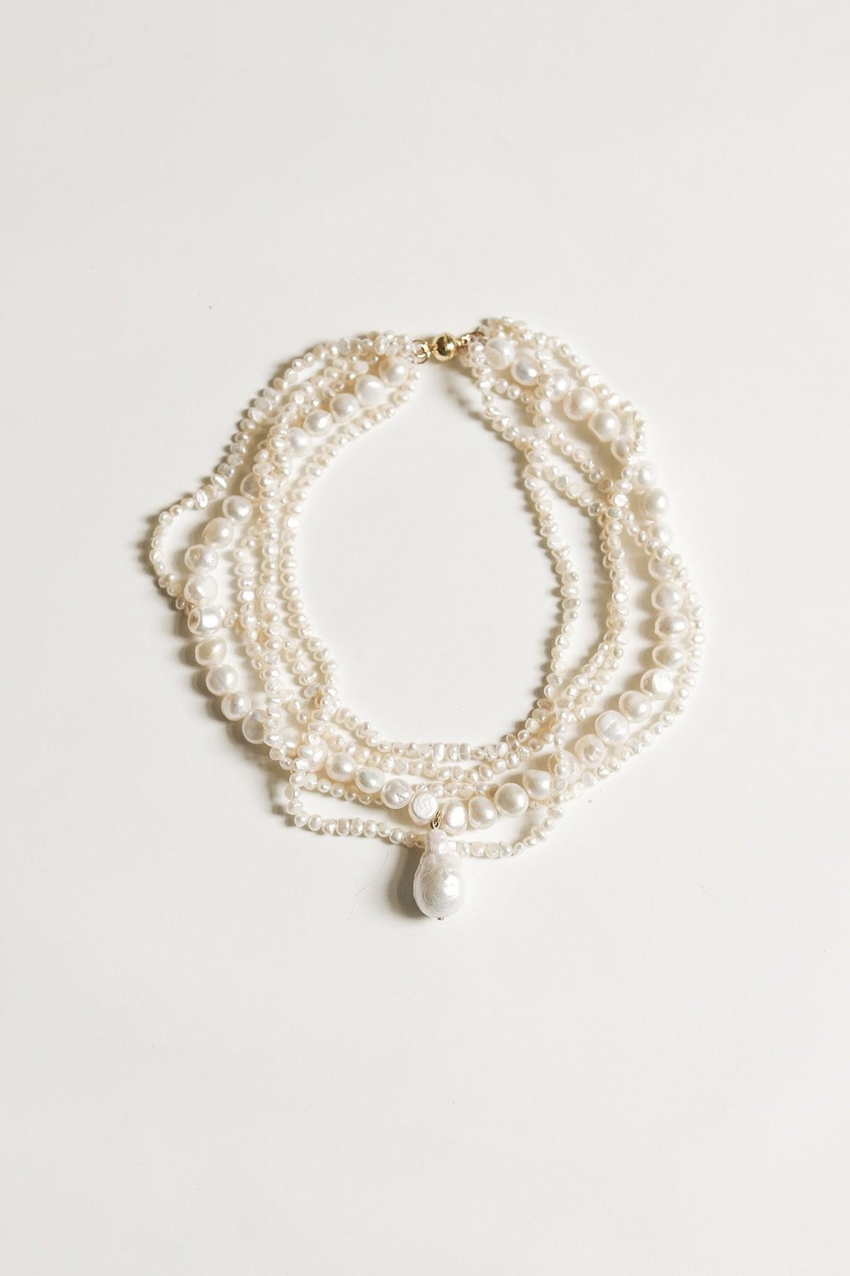 Layered Freshwater Pearl Necklace | Statement Bridal Necklace 