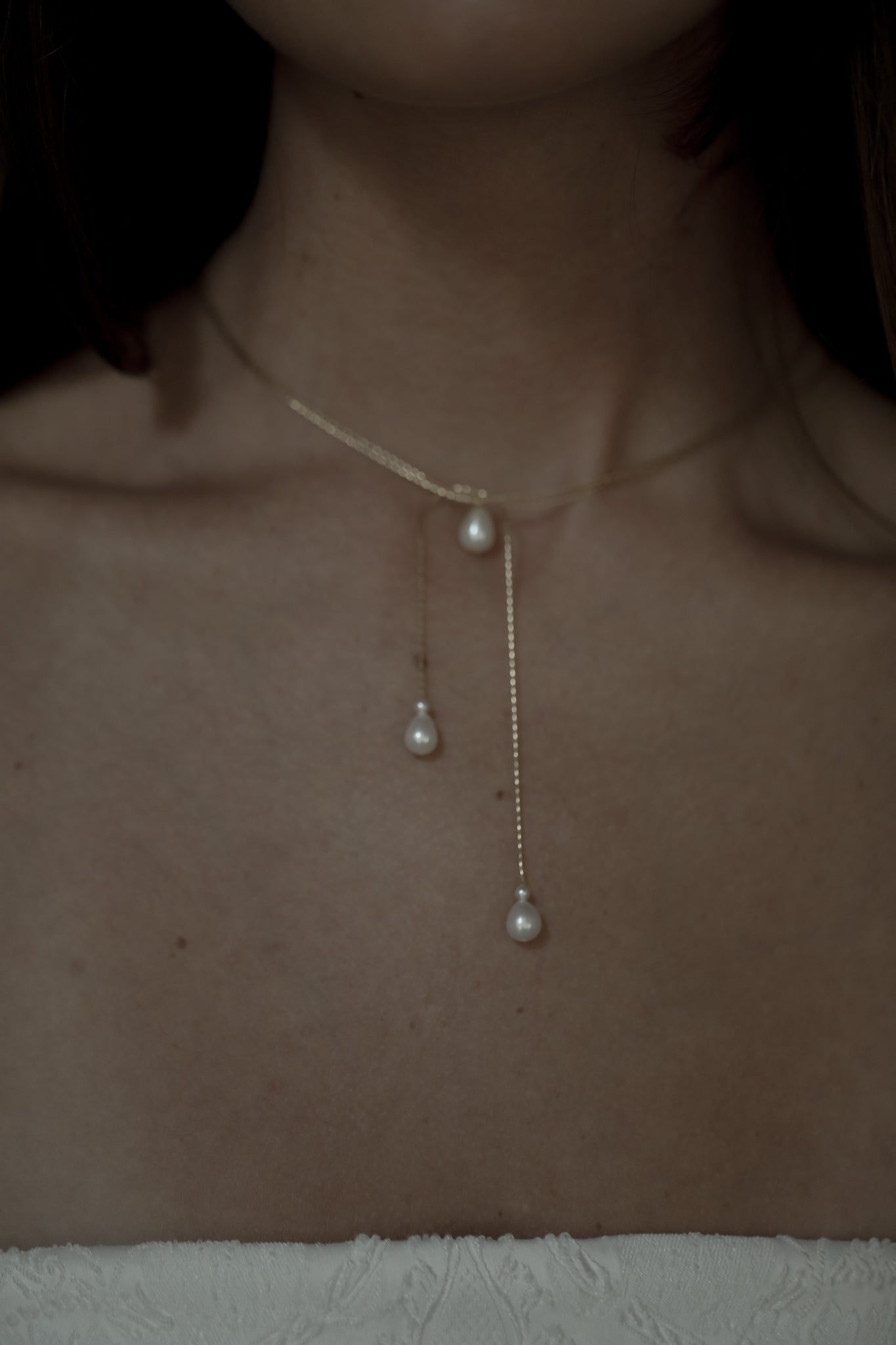 Micro Baroque Pearl Wrap Bolo Necklace