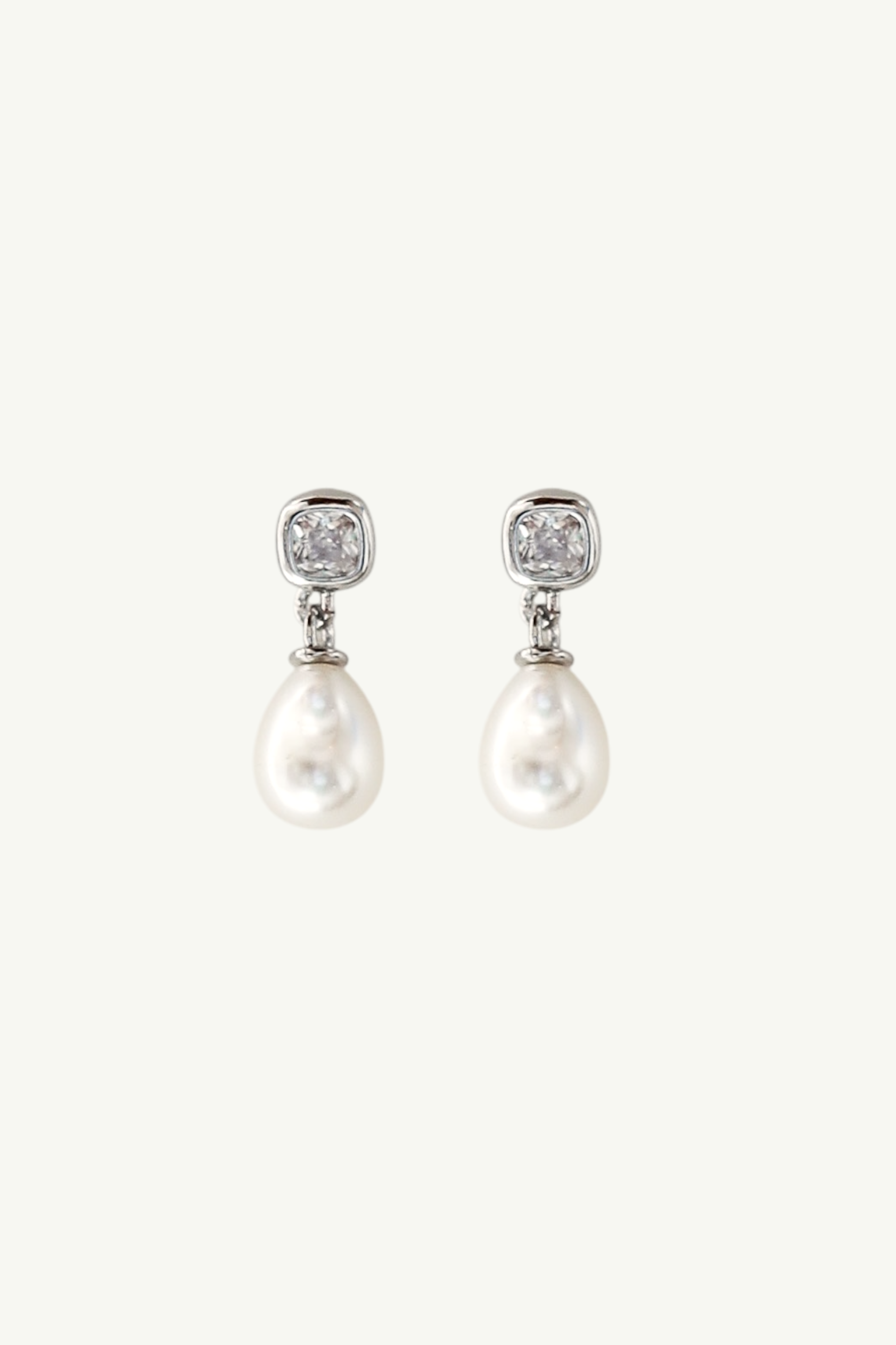 Micro Bezel Pearl Drop Earrings - Sale