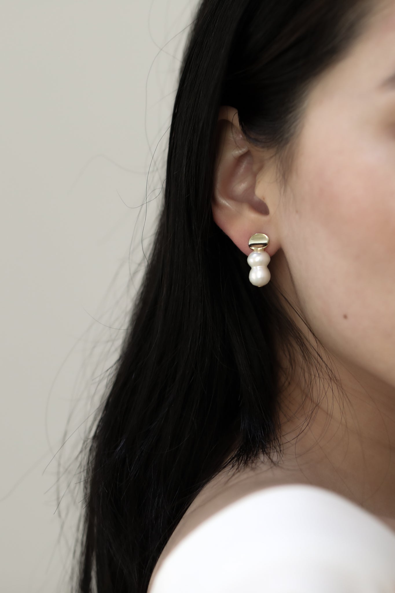 Micro Freshwater Pearl Stacked Drop Earrings - Sale