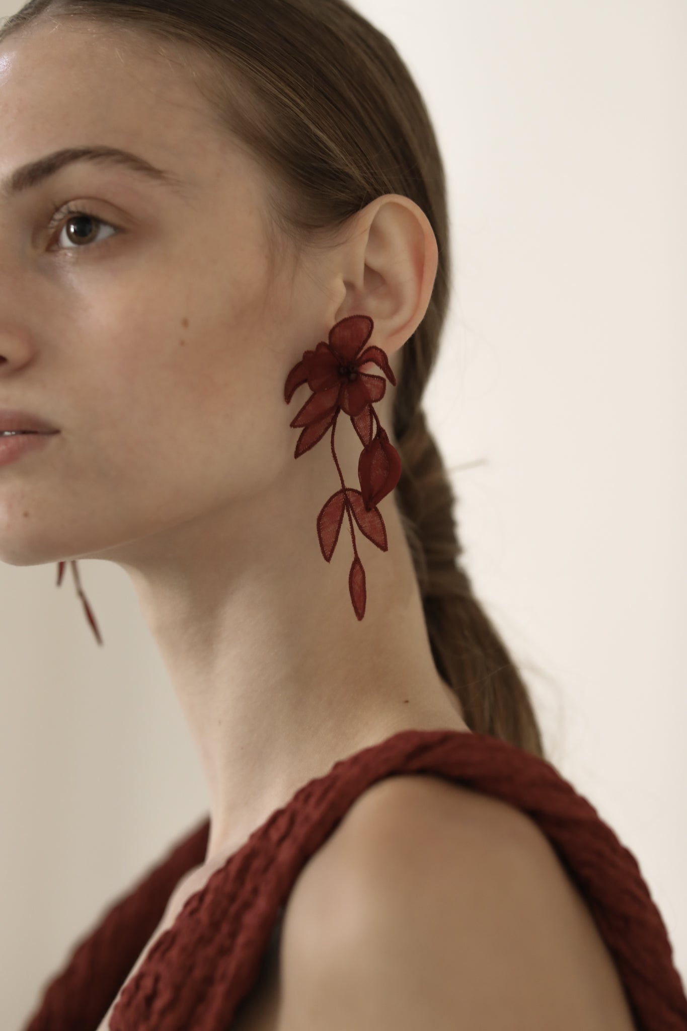 Mini Charlee Tier Earrings - Burgundy
