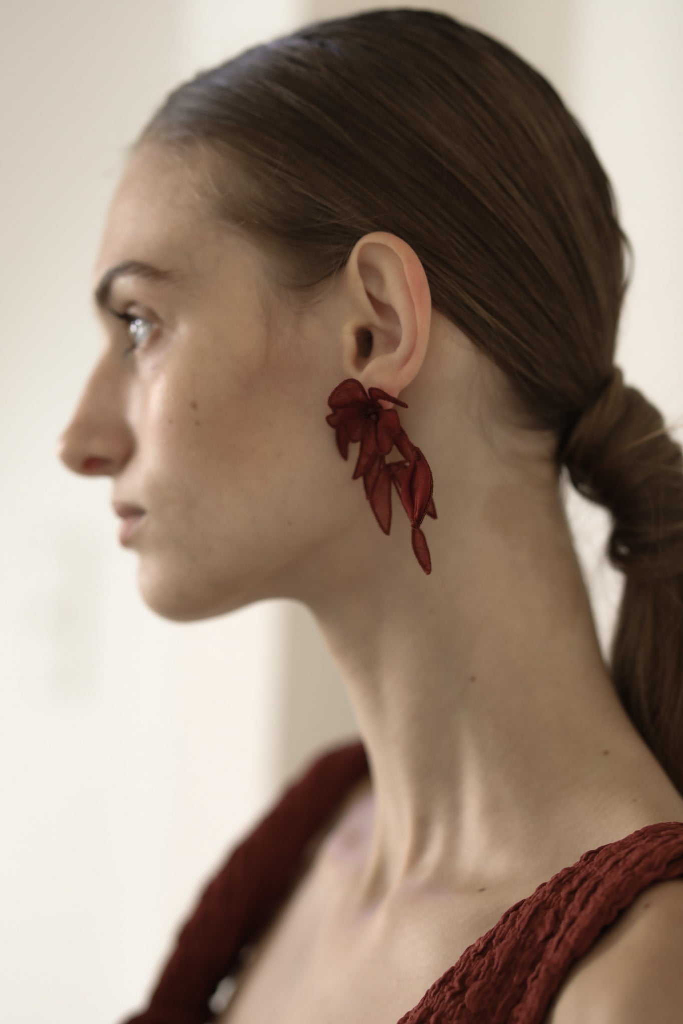 Mini Charlee Tier Earrings - Burgundy