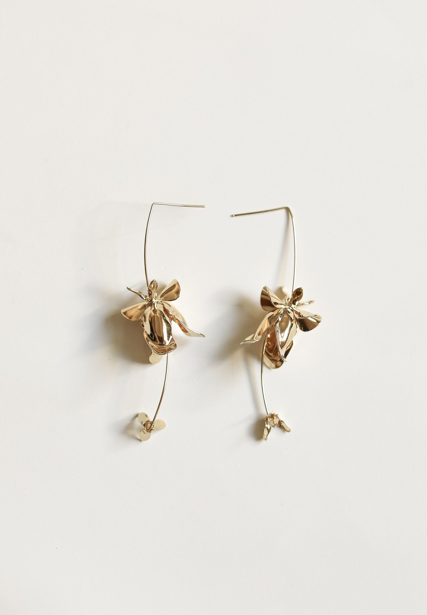 Mini Magnolia Stem Drop Earrings | Bridal Floral Earrings | A.B. ELLIE