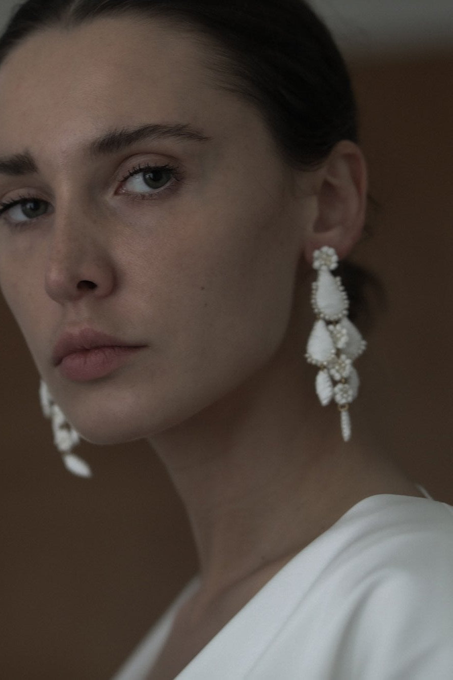 ミニスローンシャンデリアイヤリング - アイボリー - セール