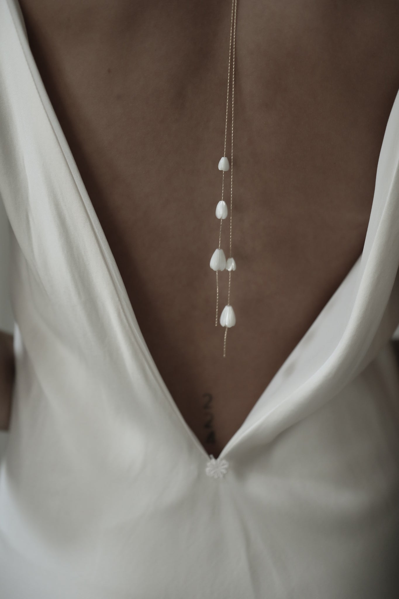 necklace for open back dress Back Necklaces: The perfect accessory for low back wedding dresses  Sabina  Motasem