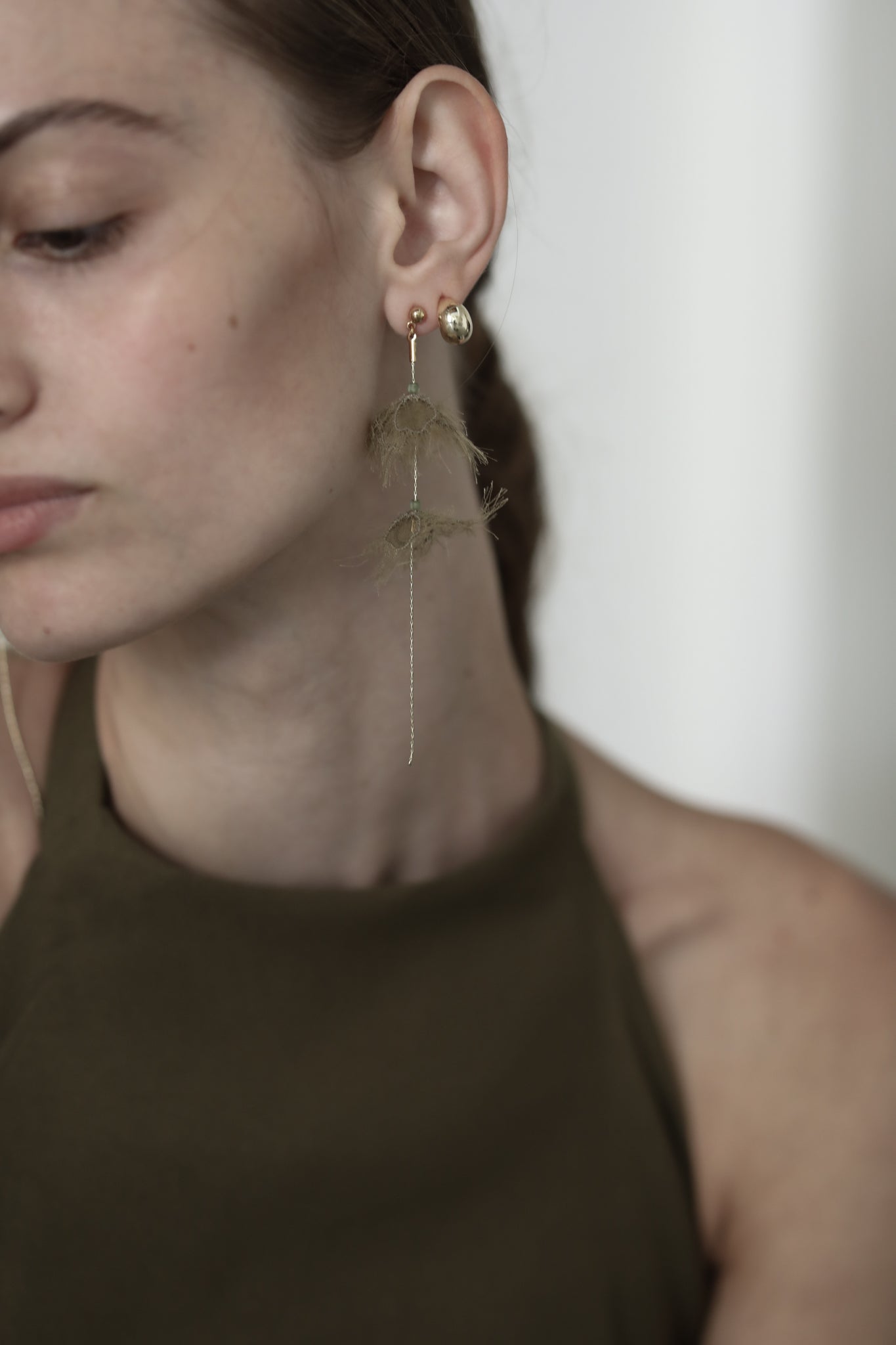 Adina Strand Earrings - Olive