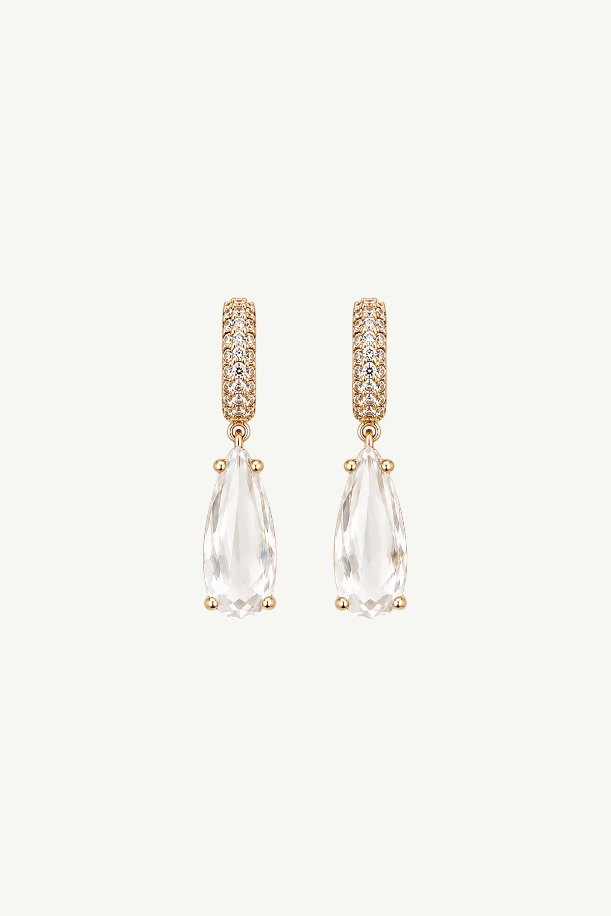 Pave Dewdrop Hoop Earrings - Sale