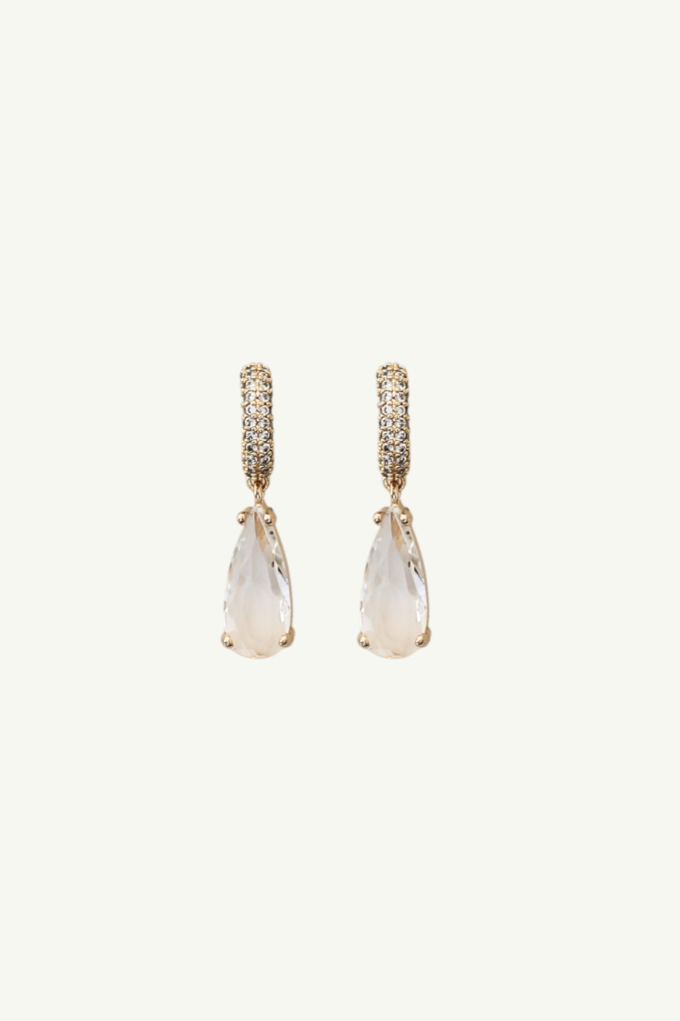 Pave Dewdrop Hoop Earrings - Sale