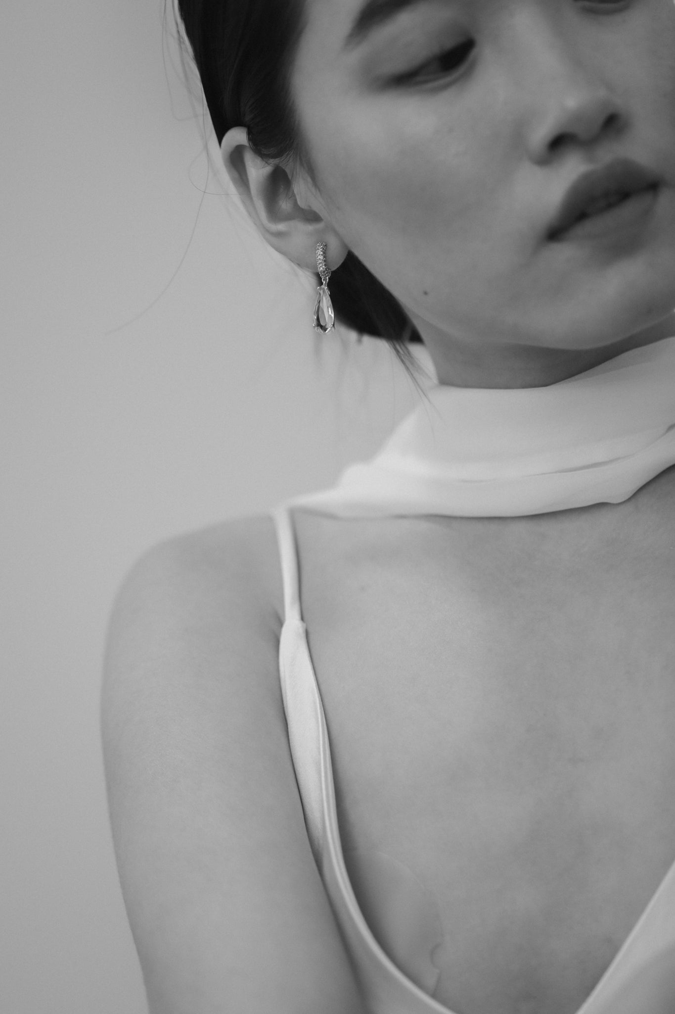 Pave Dewdrop Hoop Earrings - Sale