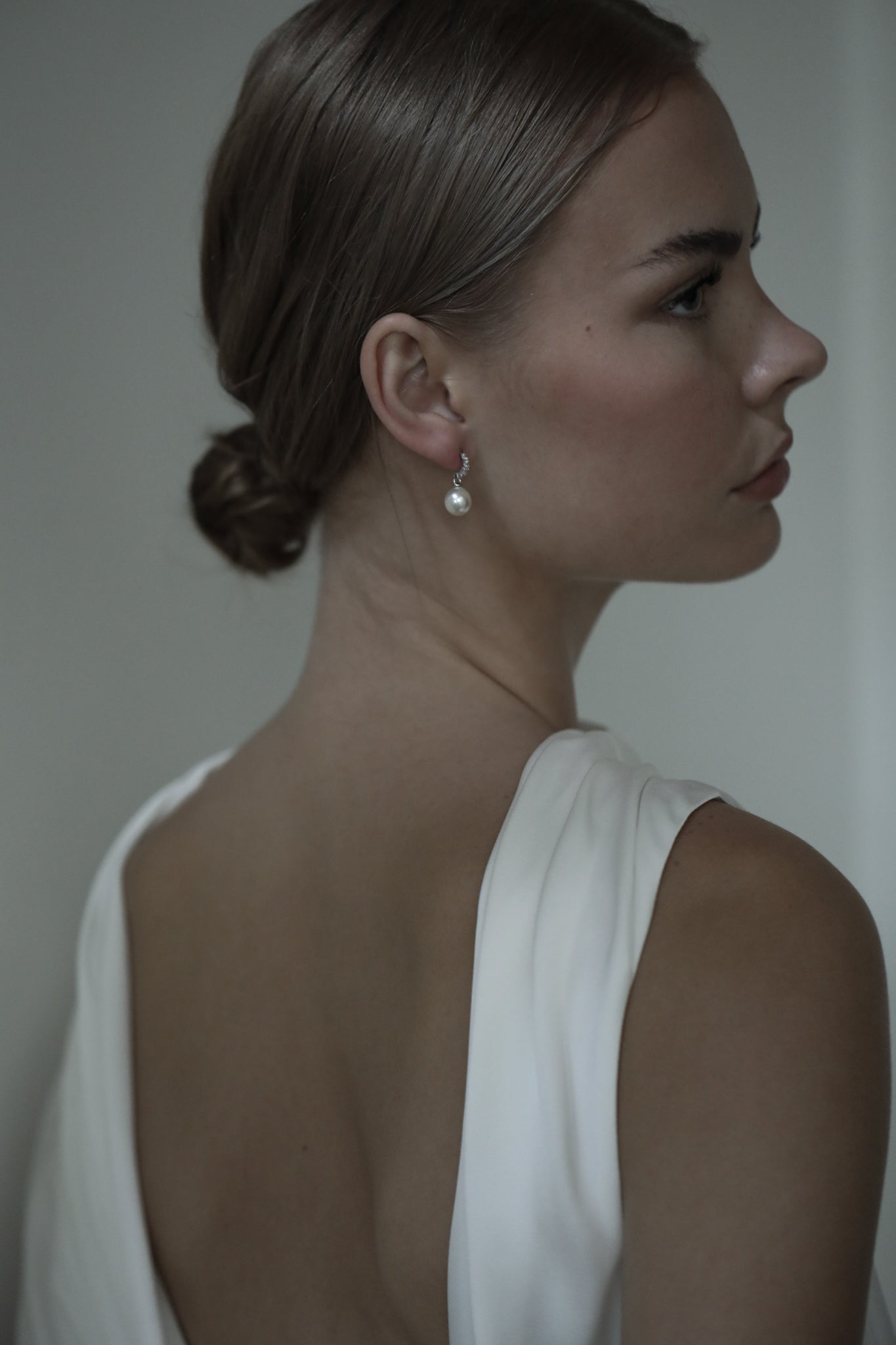 Pearl Pave Huggie Drop Earrings - Sale