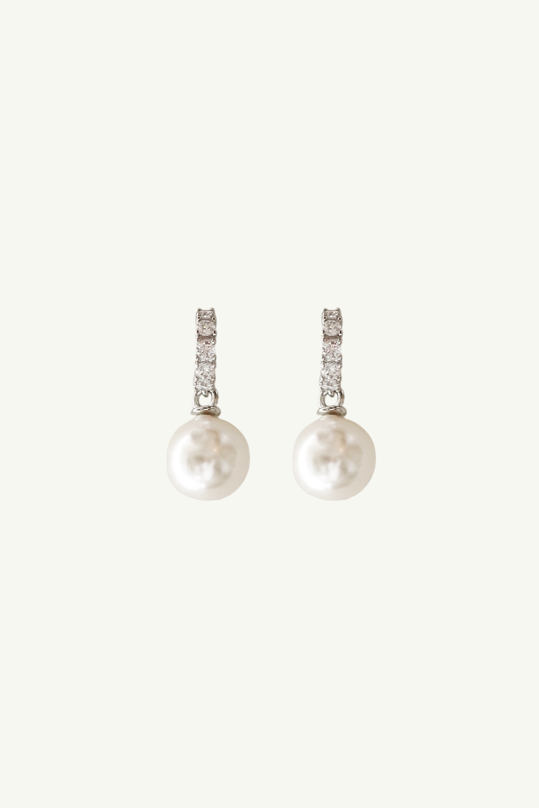 Pearl Pave Huggie Drop Earrings - Sale