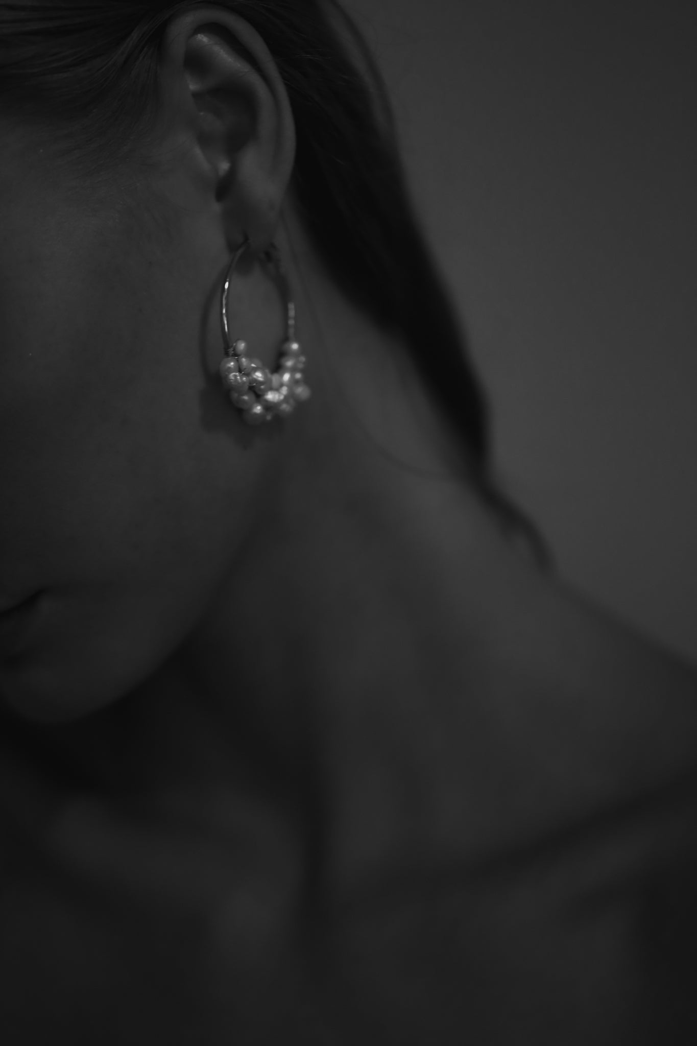 Silver Freshwater Pearl Cluster Hoops - Sale