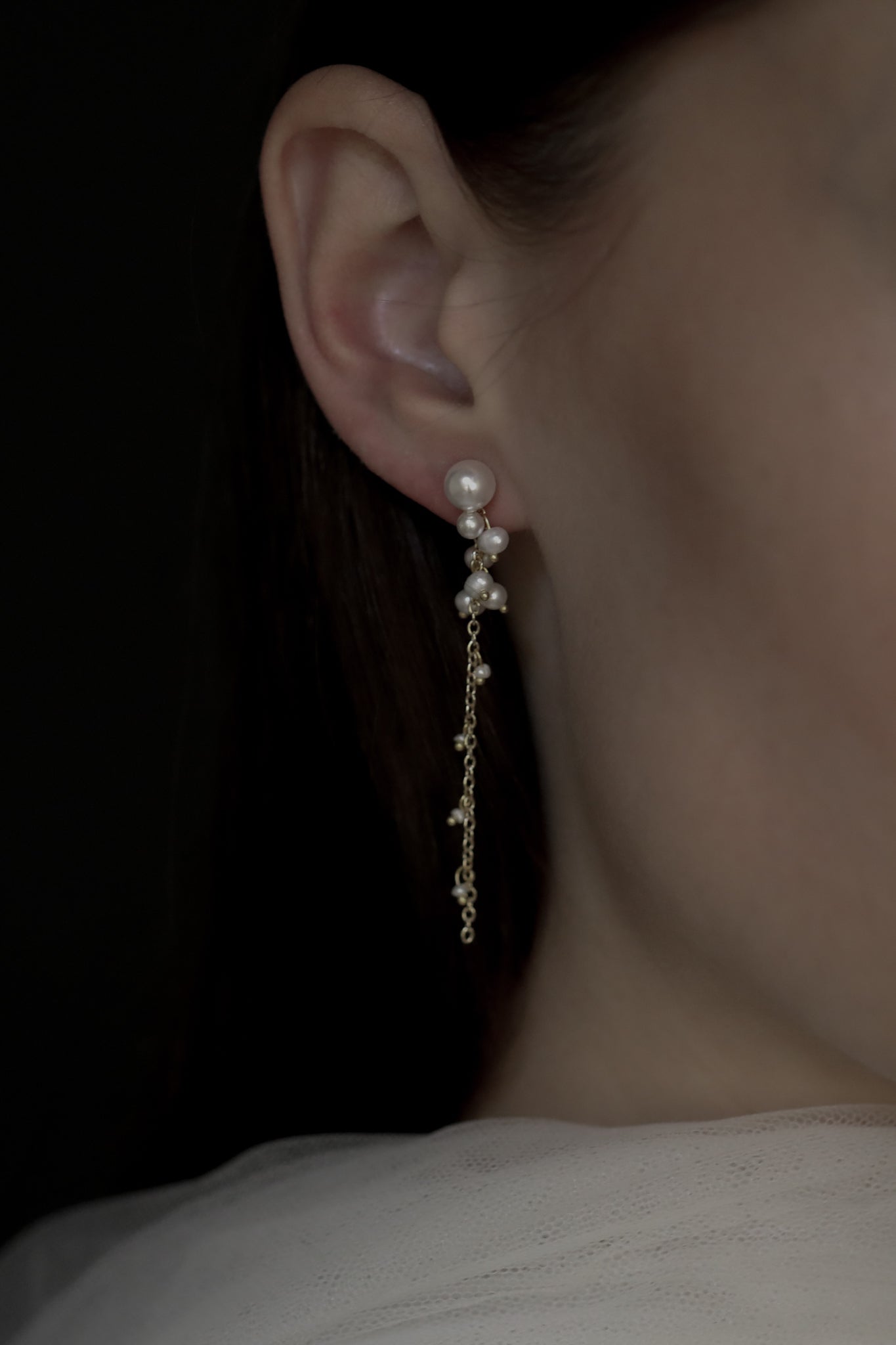 Pearl 2:1 Cluster Strand Earrings - Sale