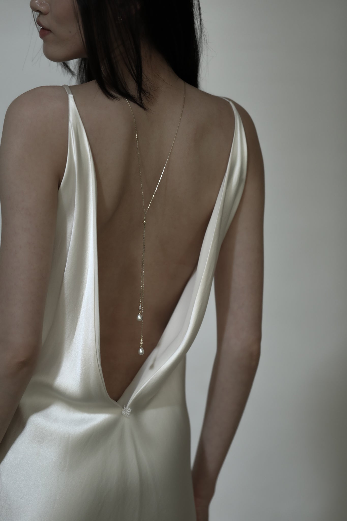 Pearl Crystal Lariat Necklace - Sale