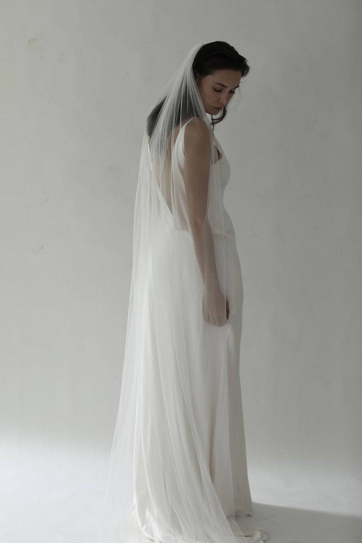 Raw Edge Wedding Veil | Bridal Tulle Veil | A.B. ELLIE display picture 1