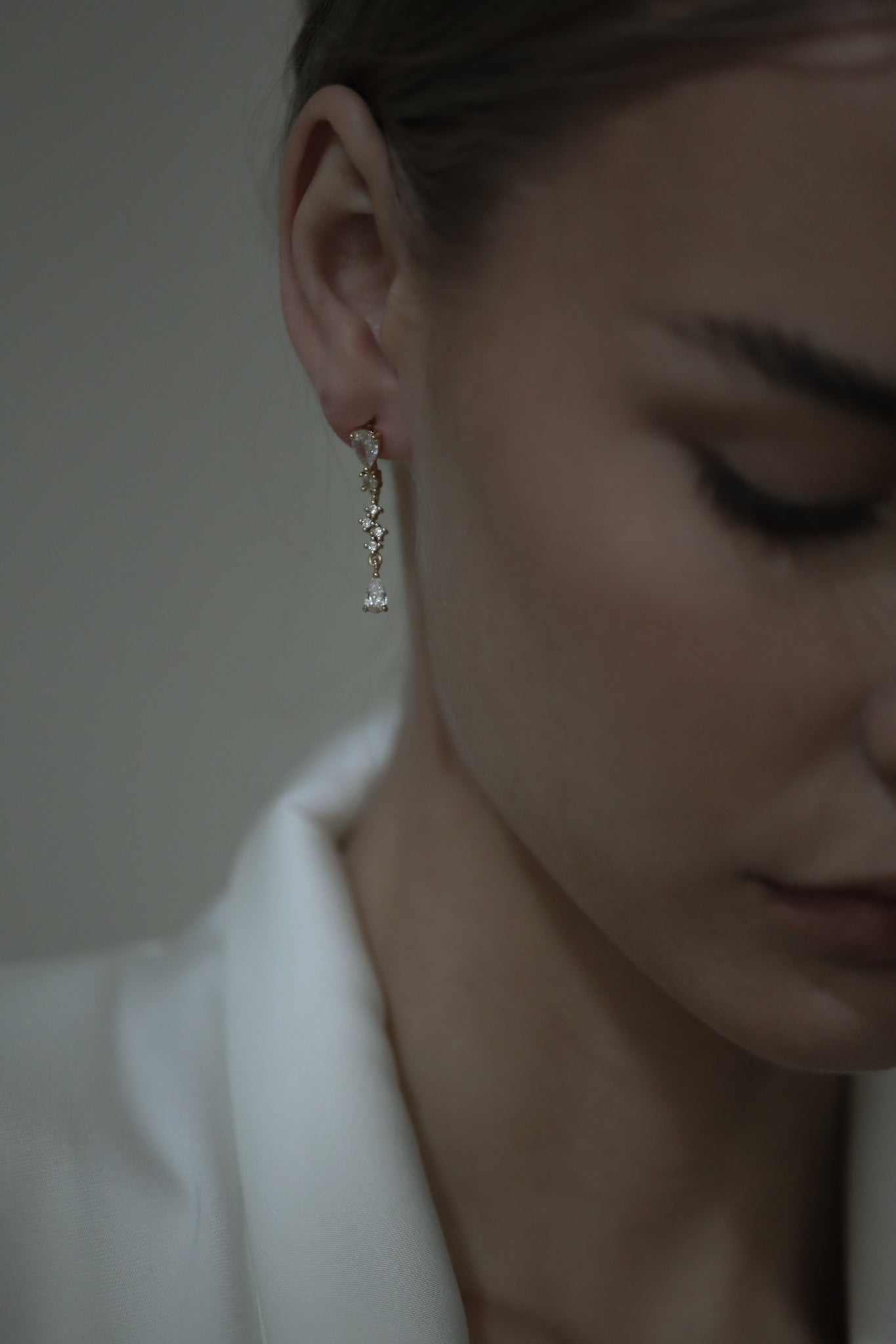 Rhinestone Cluster Drop Earrings - Sale