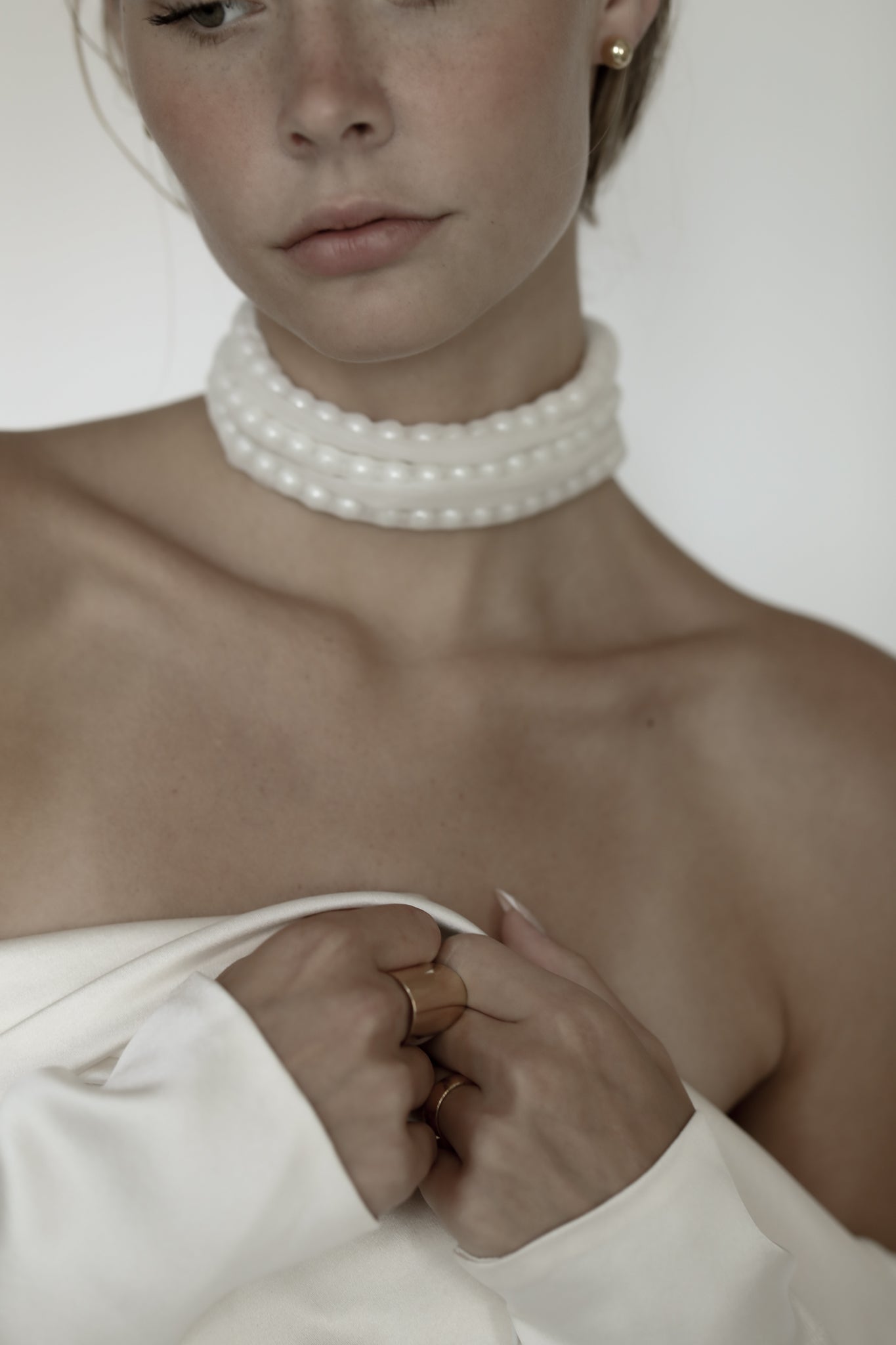 Rosario Pearl Choker Necklace | Bridal Pearl Necklace | A.B. Ellie