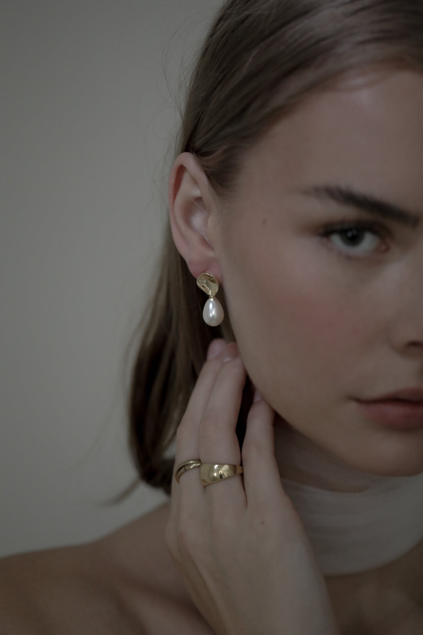 Sculptural Mini Pearl Drop Earrings - Sale