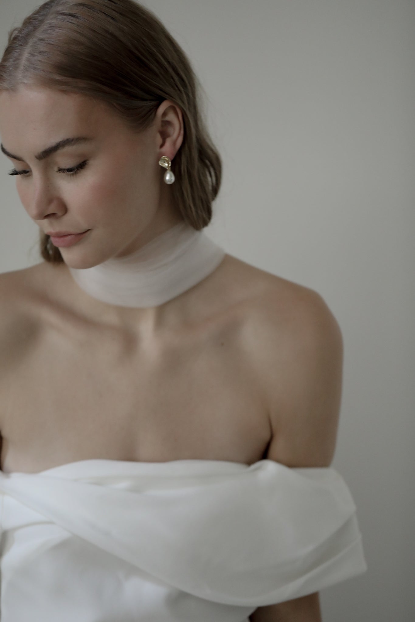 Sculptural Mini Pearl Drop Earrings - Sale