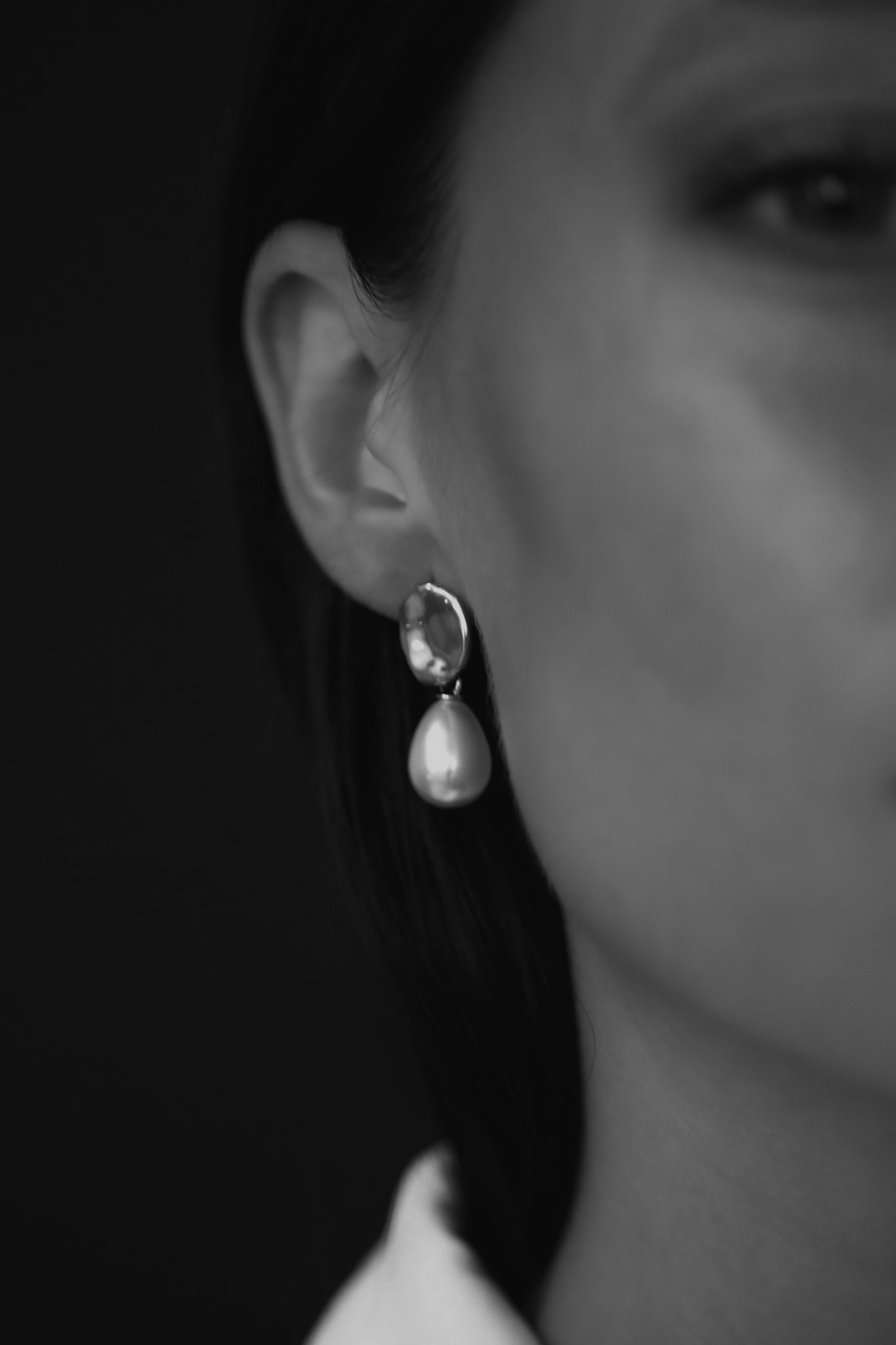 Sculptural Mini Pearl Drop Earrings - Sale