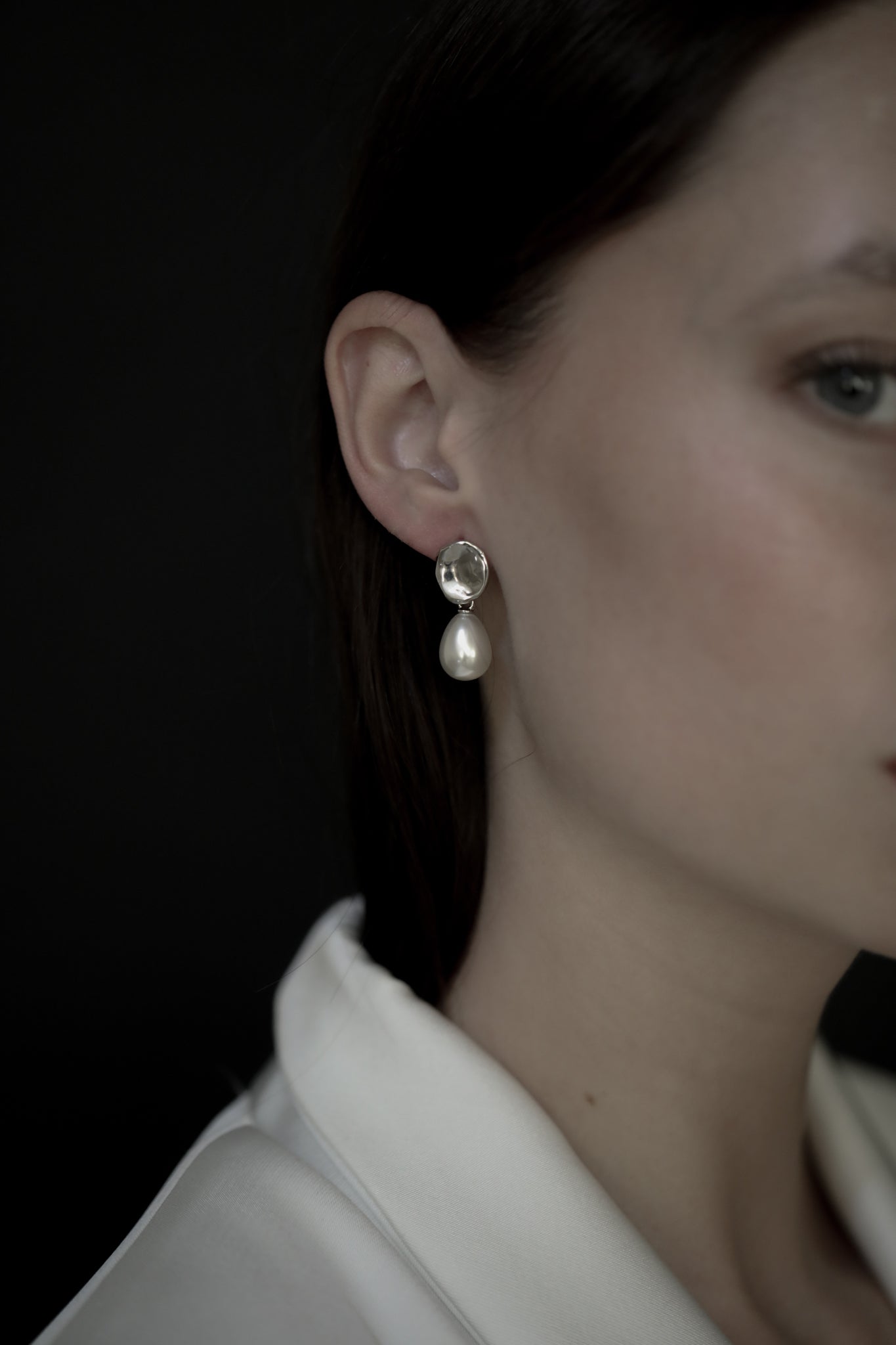 Sculptural Mini Pearl Drop Earrings - Sale