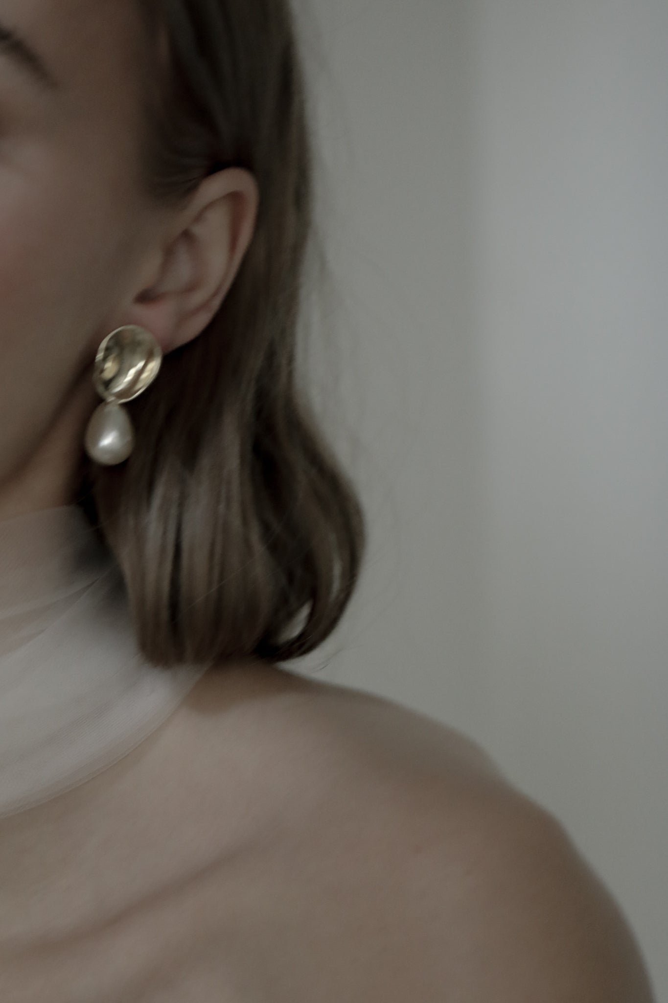 Sculptural Pearl Drop Earrings - Sale