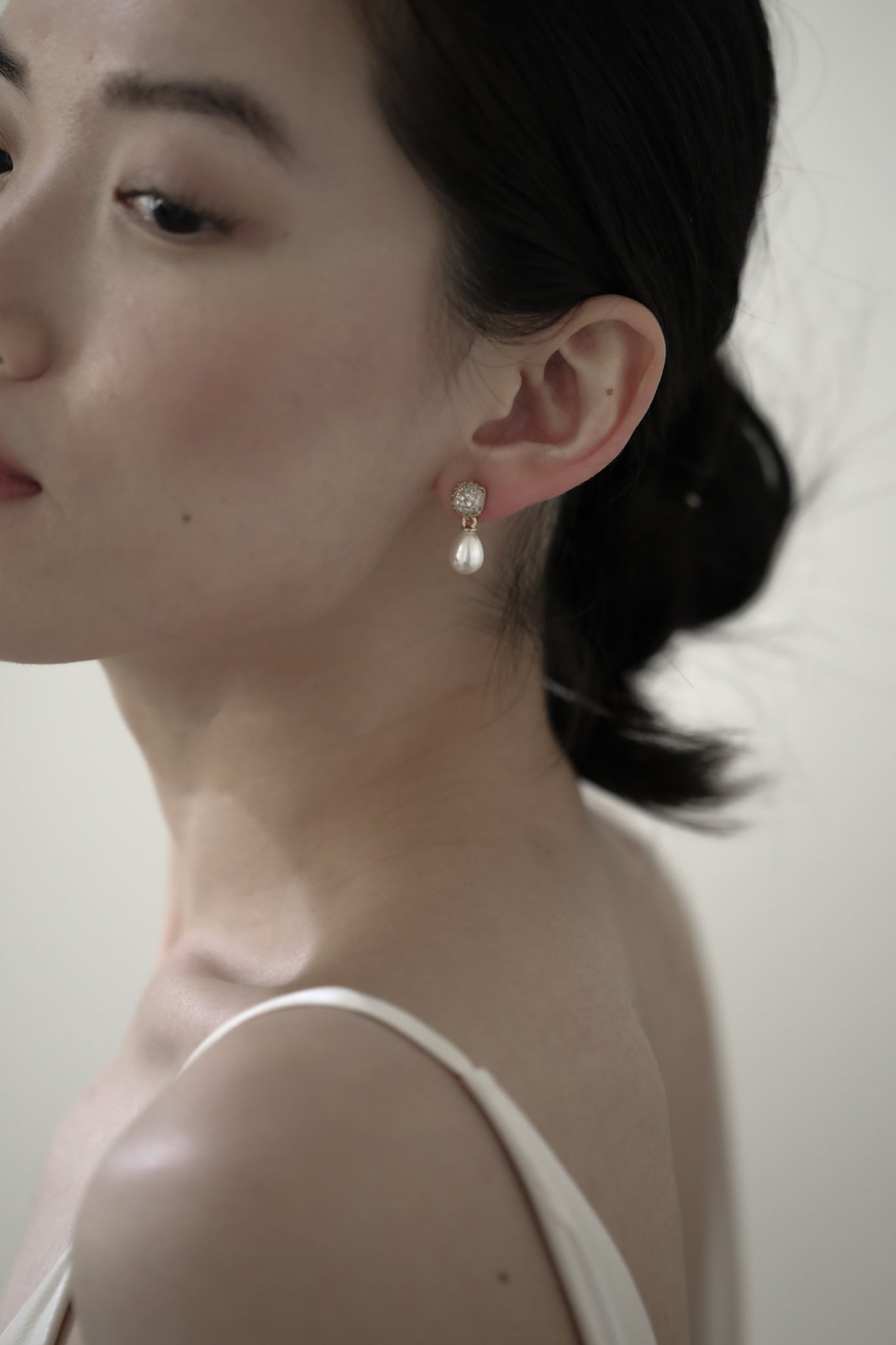 Pave Mini Pearl Drop - Sale