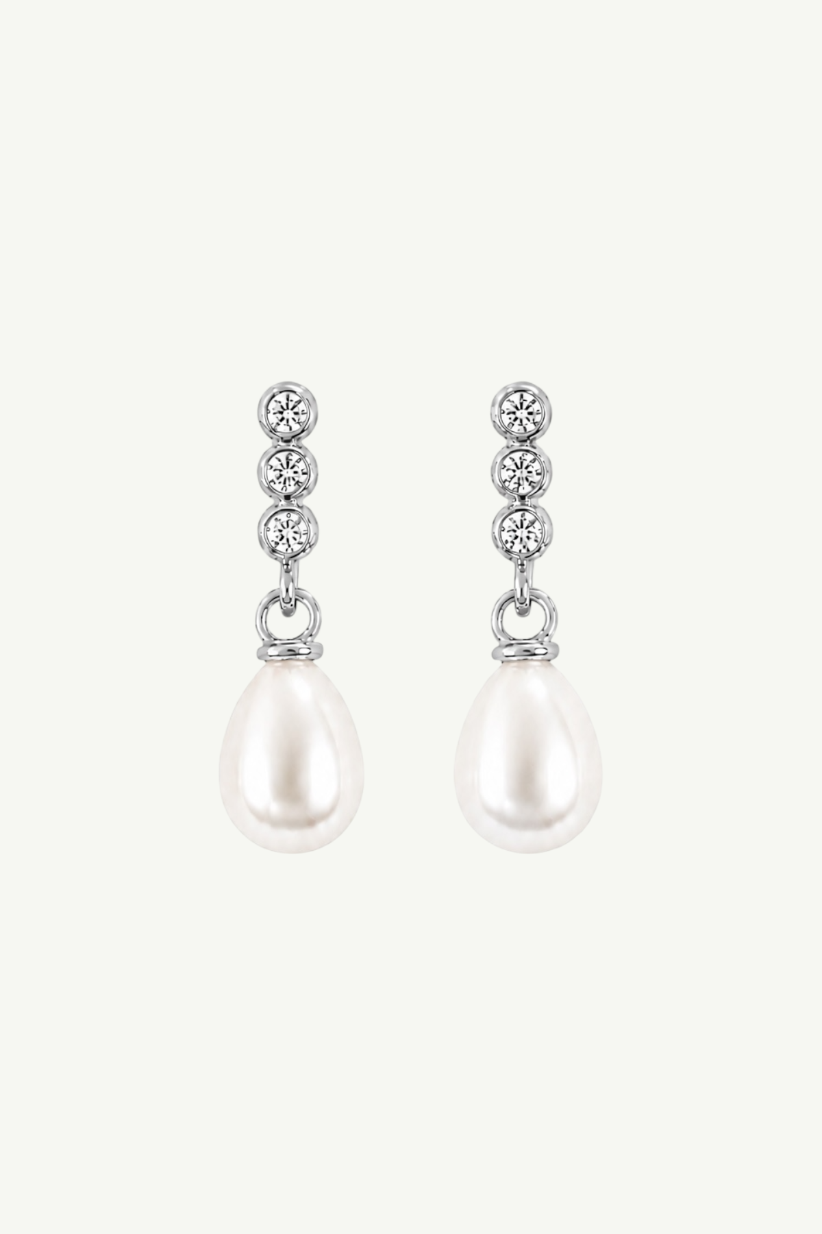 Bezel Line Pearl Drop Earrings - Sale