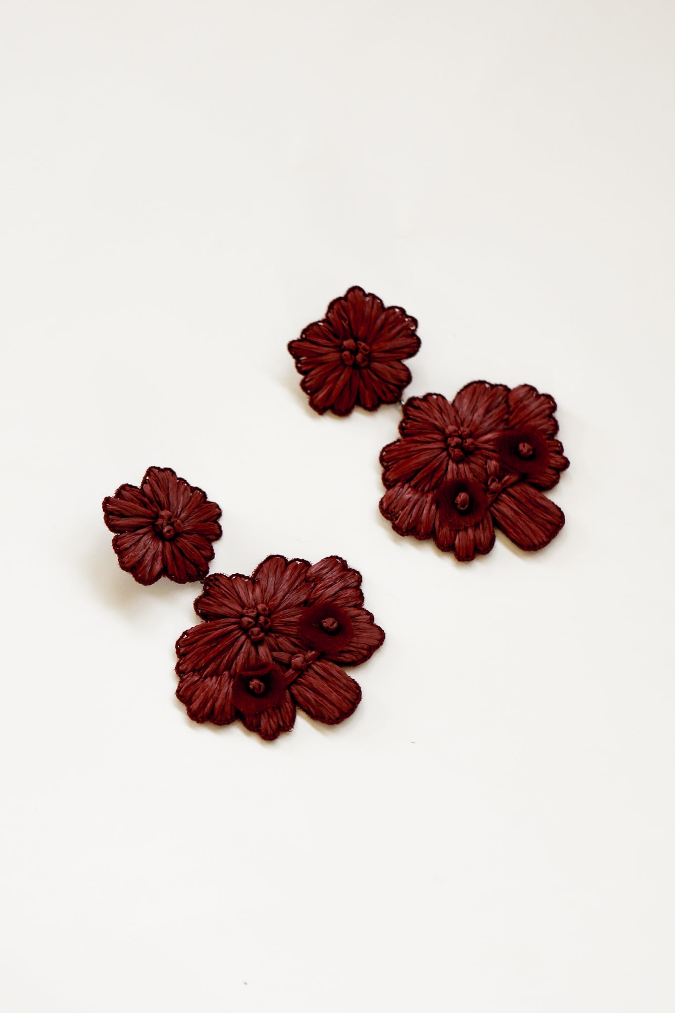 Stevie Floral Statement Earrings - Burgundy