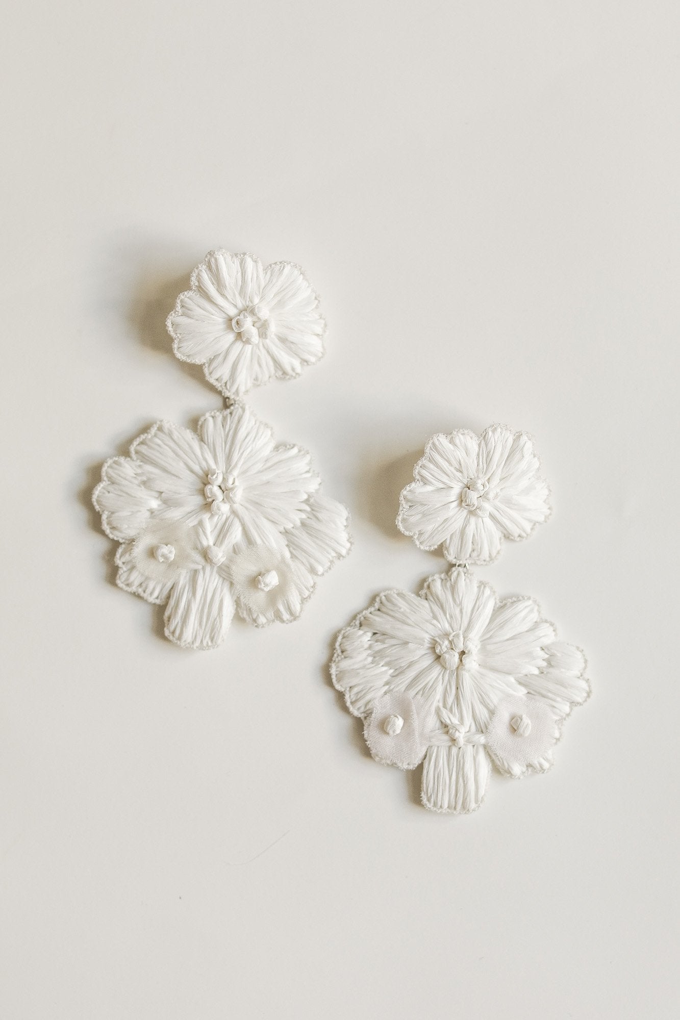 Stevie Floral Statement Earrings - Ivory