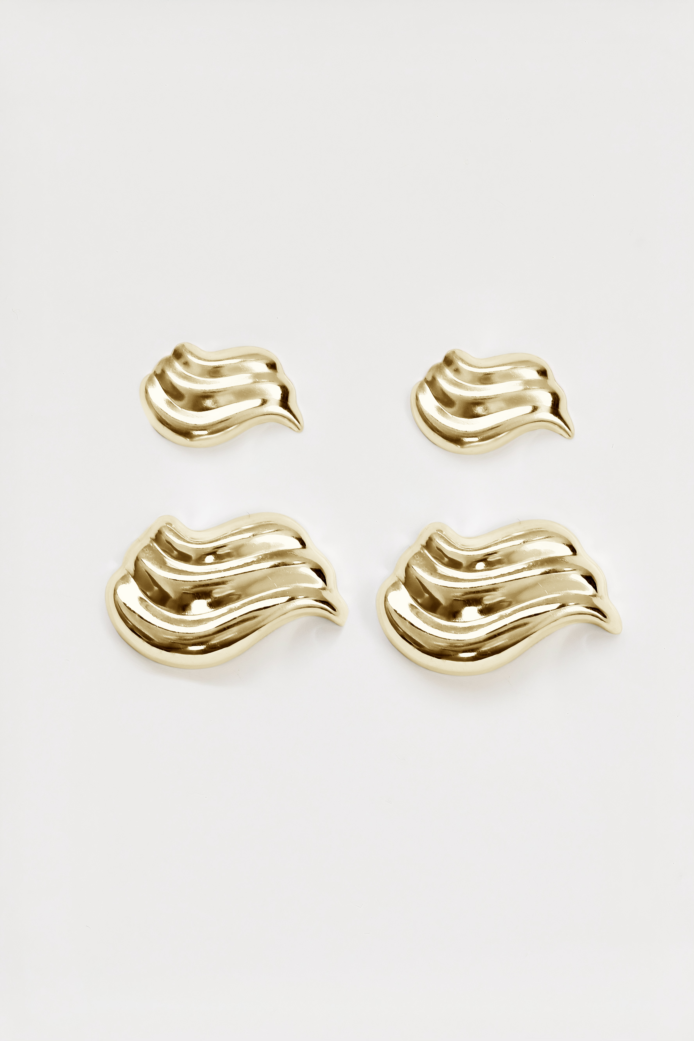 Waves Sculptural Sterling Stud Earring Set