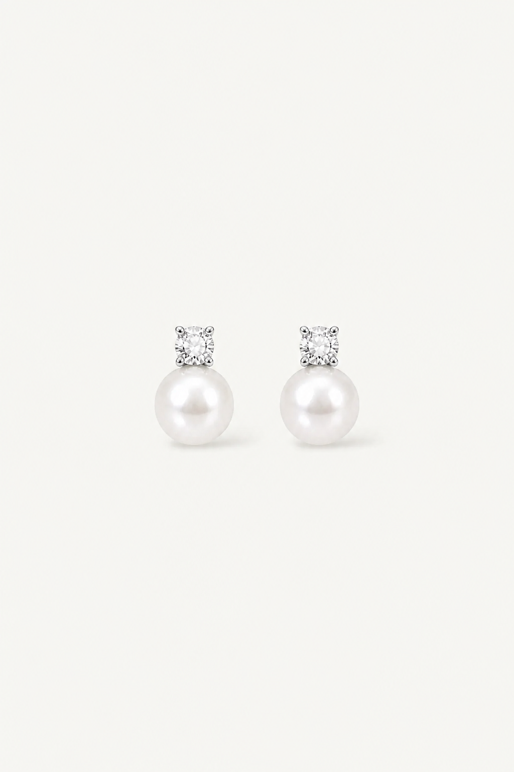 Crystal Pearl Stud Earrings - Sale