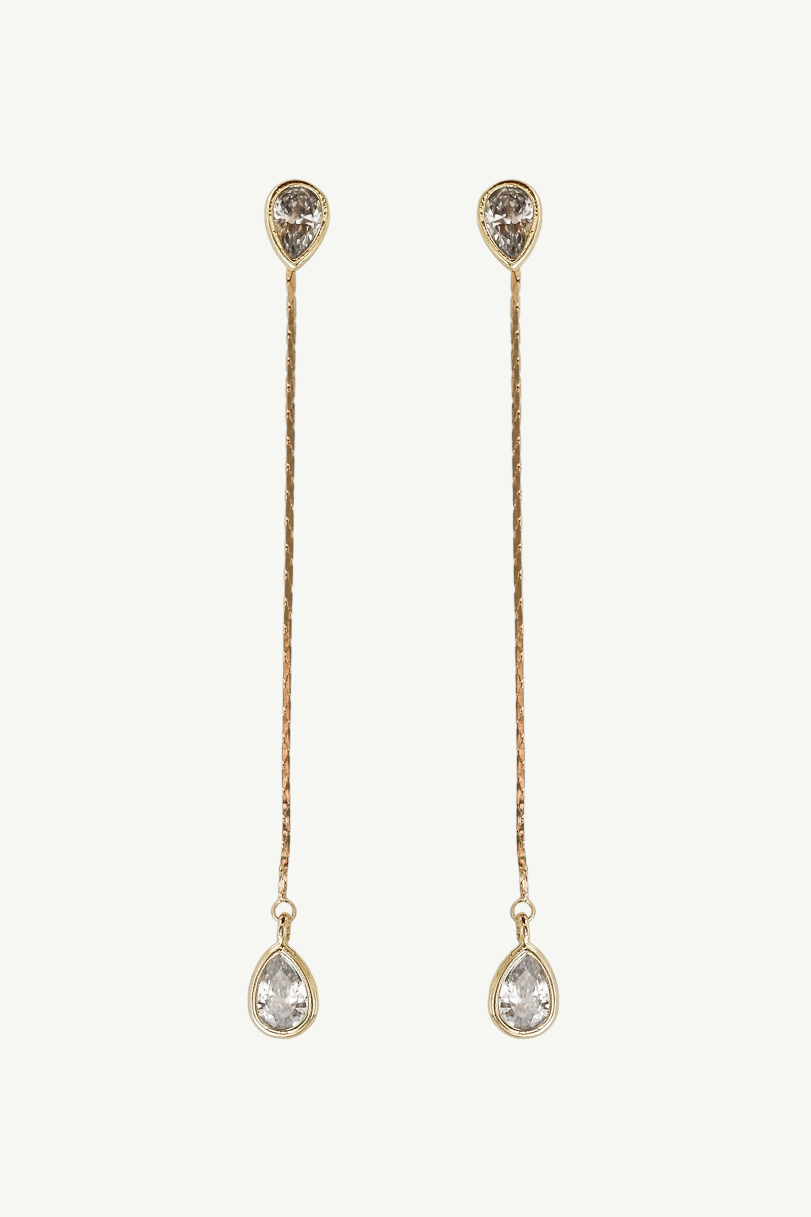 Bezel 2:1 Teardrop Strand Earrings