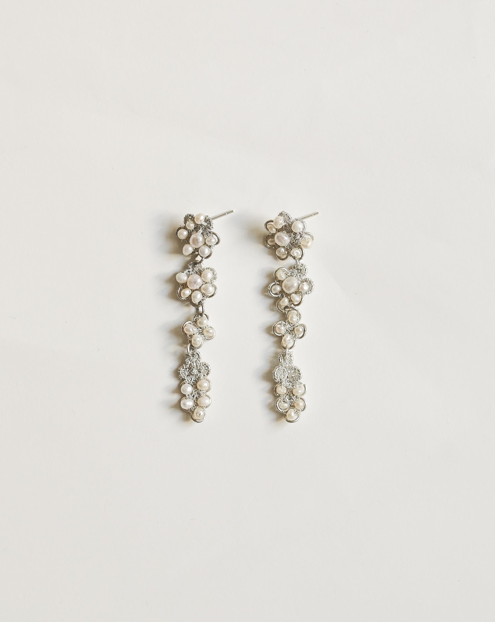 Melrose Metallic Pearl Drop Earrings - Sale