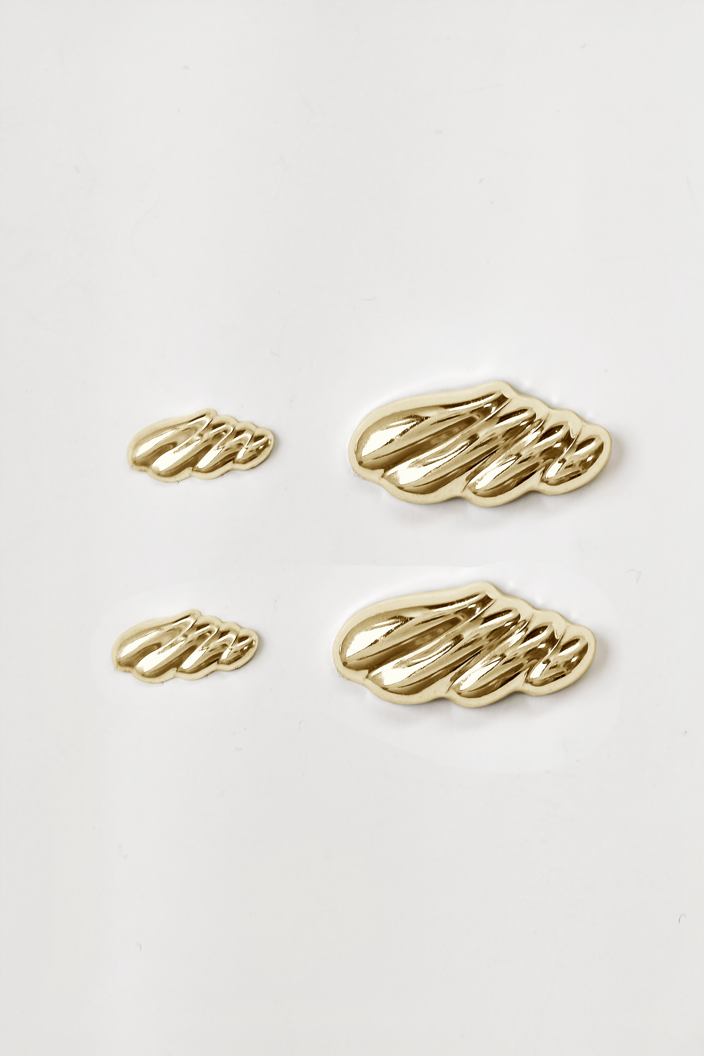 Ribbed Sculptural Sterling Stud Earring Set