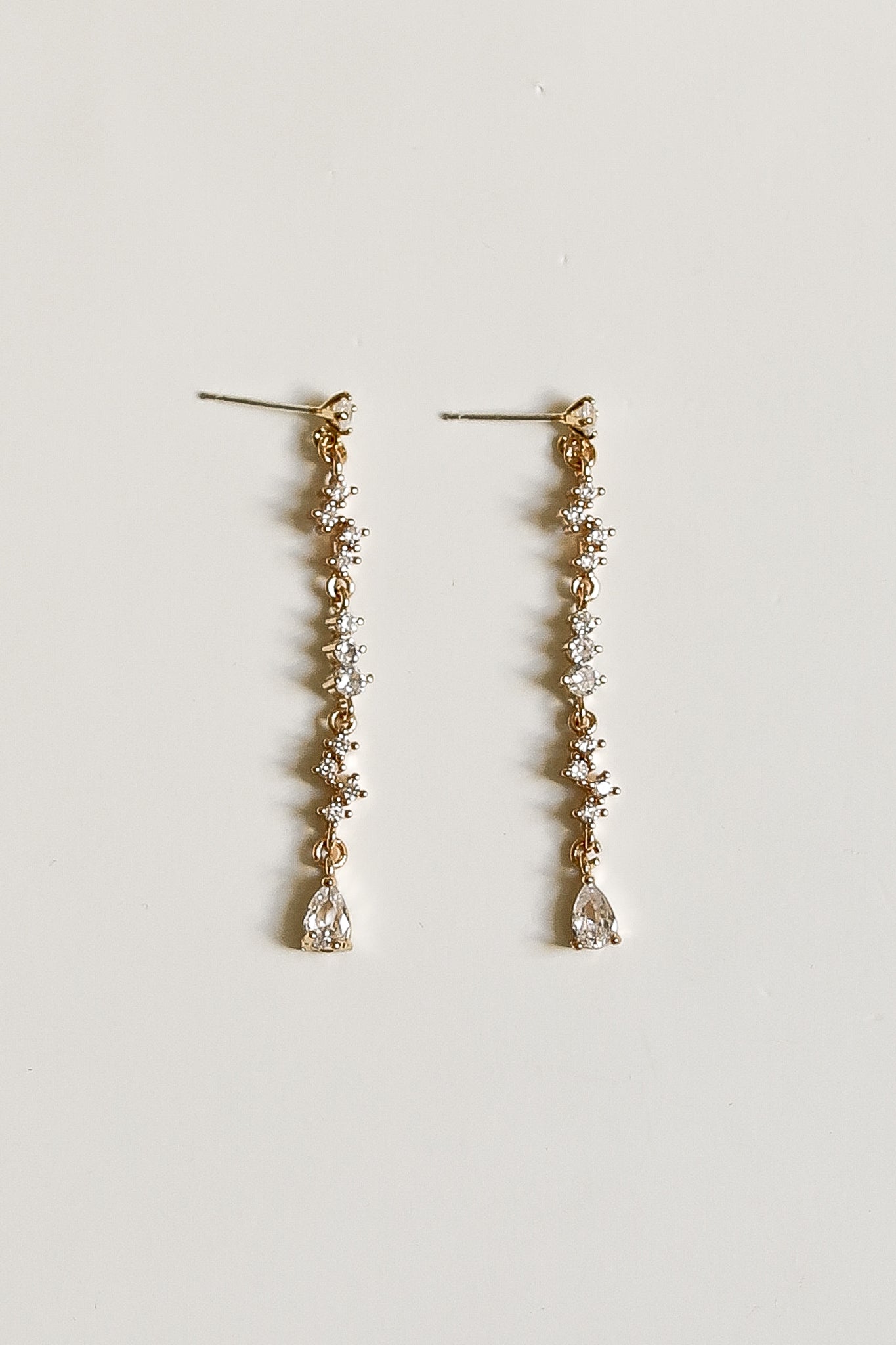 Rhinestone Cluster Line Earrings - Sale