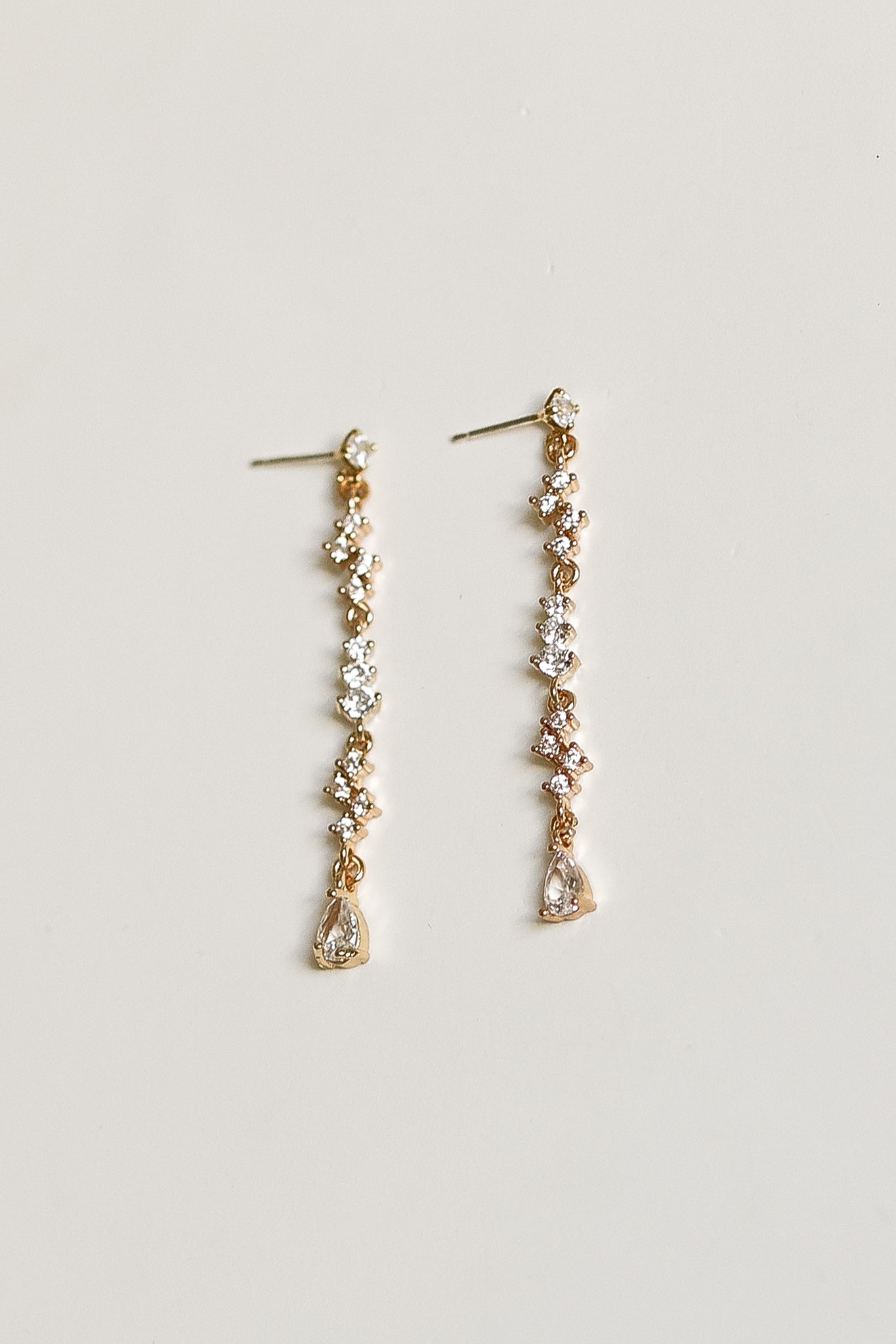 Rhinestone Cluster Line Earrings - Sale