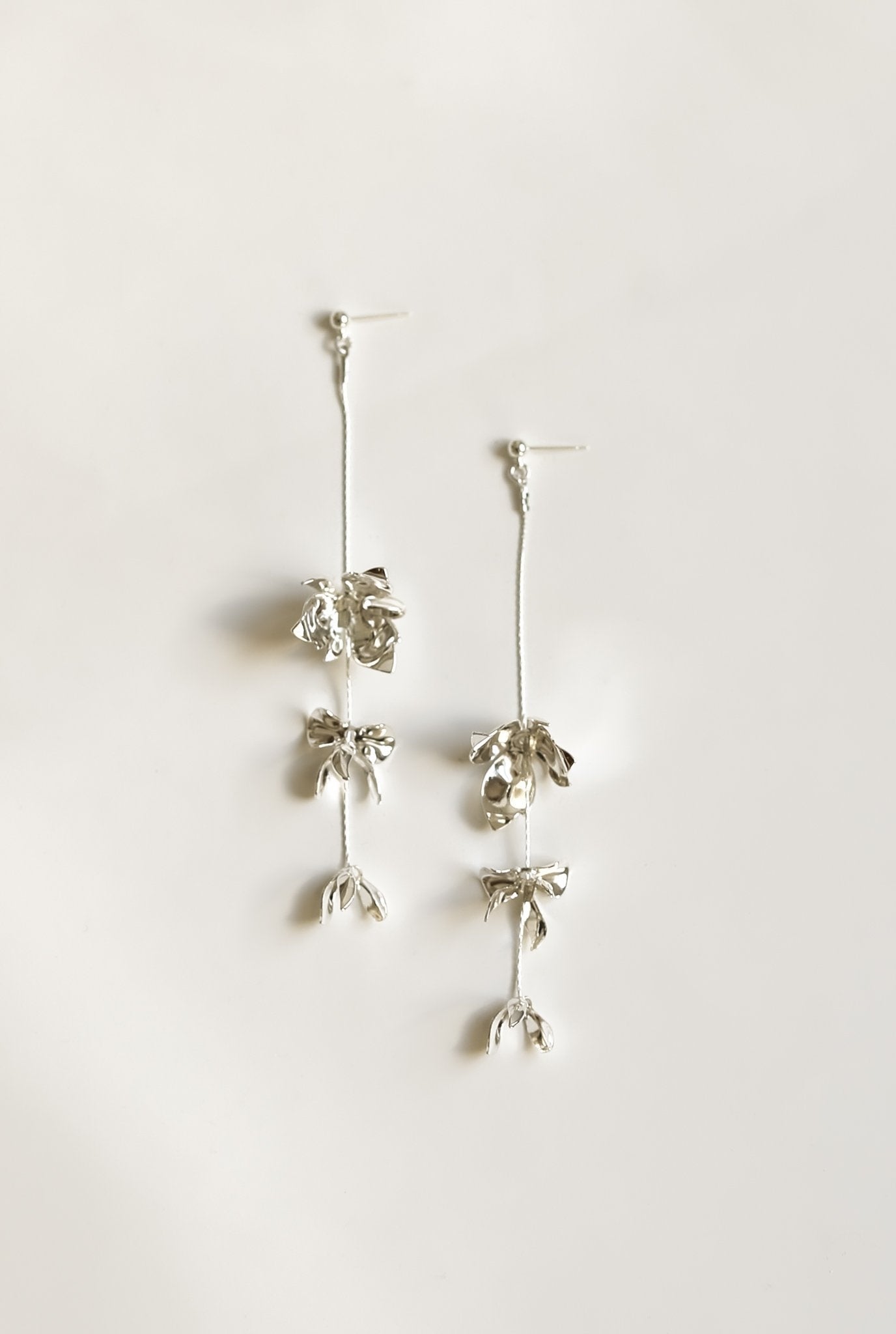 Magnolia Strand Earrings - Full - Silver