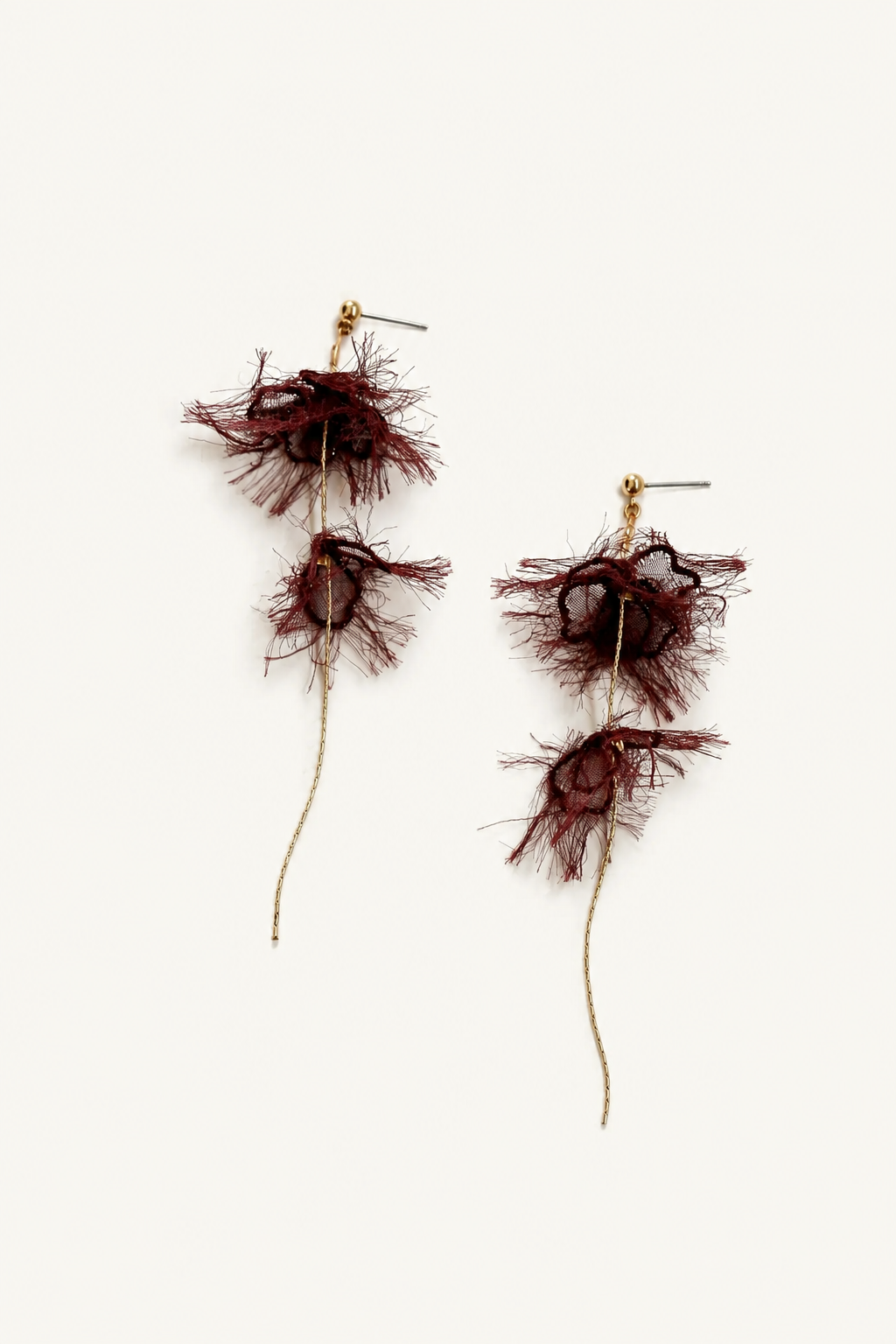 Adina Strand Earrings - Burgundy