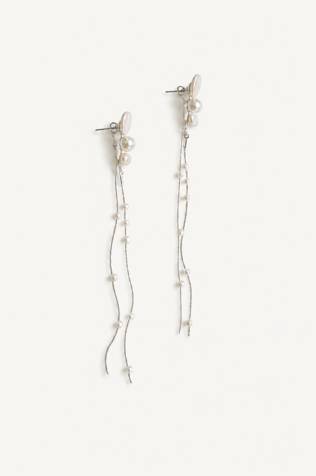 Freshwater Pearl Strand Earrings - Half