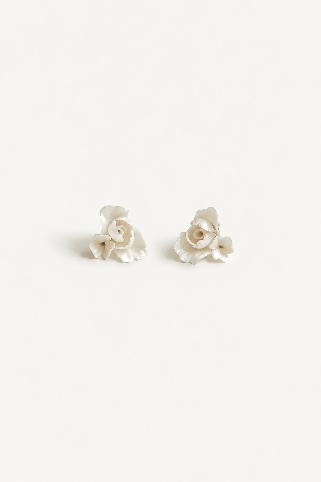 Blossom Ivory Floral Stud Earrings | Bridal Floral Studs | A.B. ELLIE