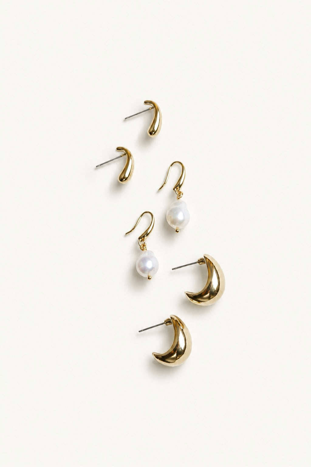 Charlotte Freshwater Pearl & Gold Stacker Earrings