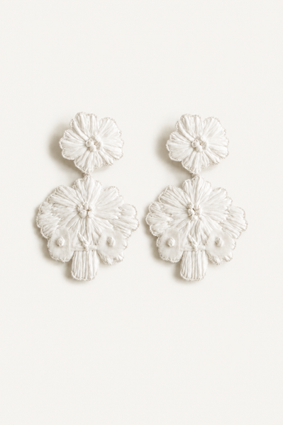 Stevie Raffia Floral Earrings | Bridal Statement Earrings | A.B. ELLIE
