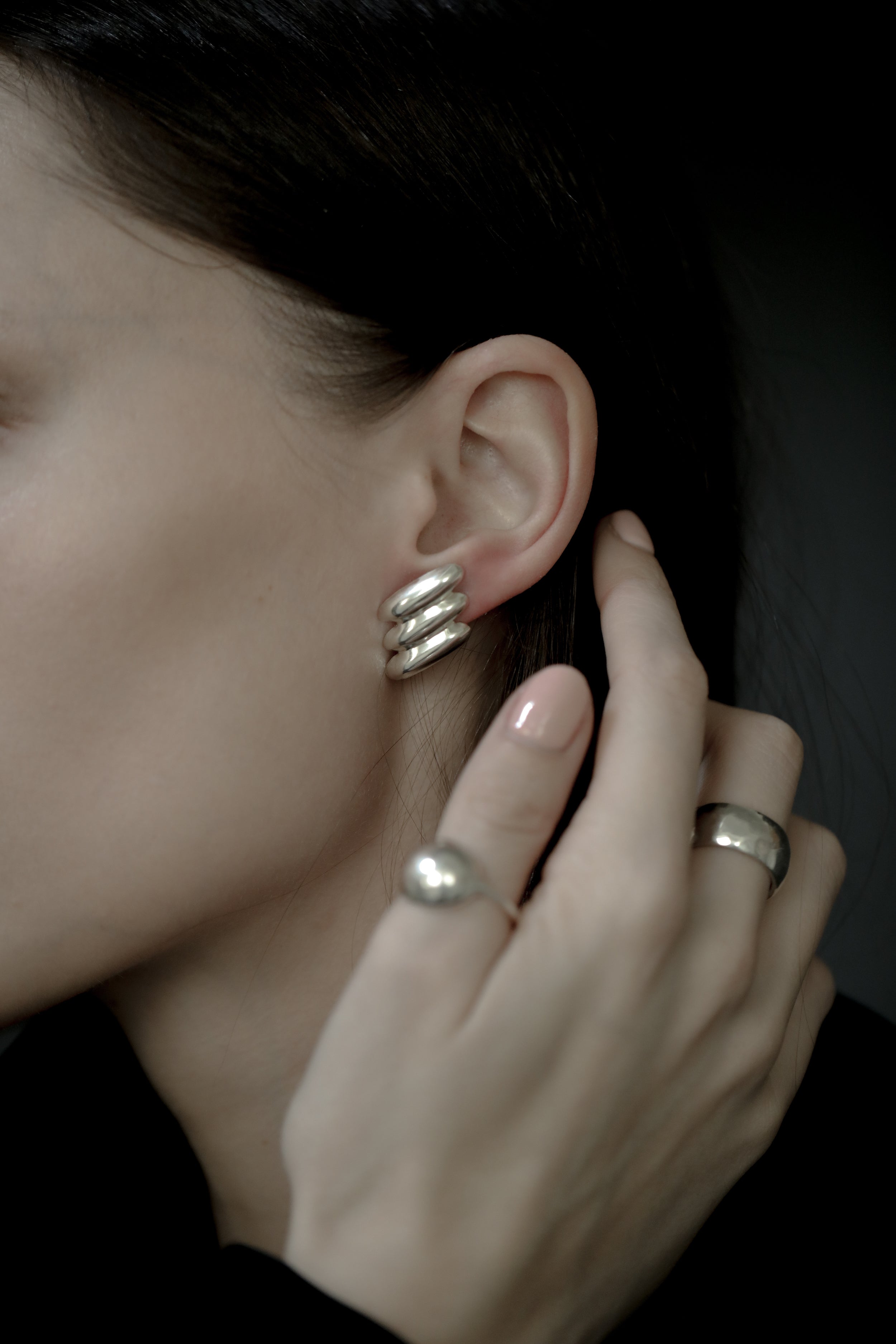 Folded III Stud Earrings | Sculptural Statement Studs | A.B. ELLIE